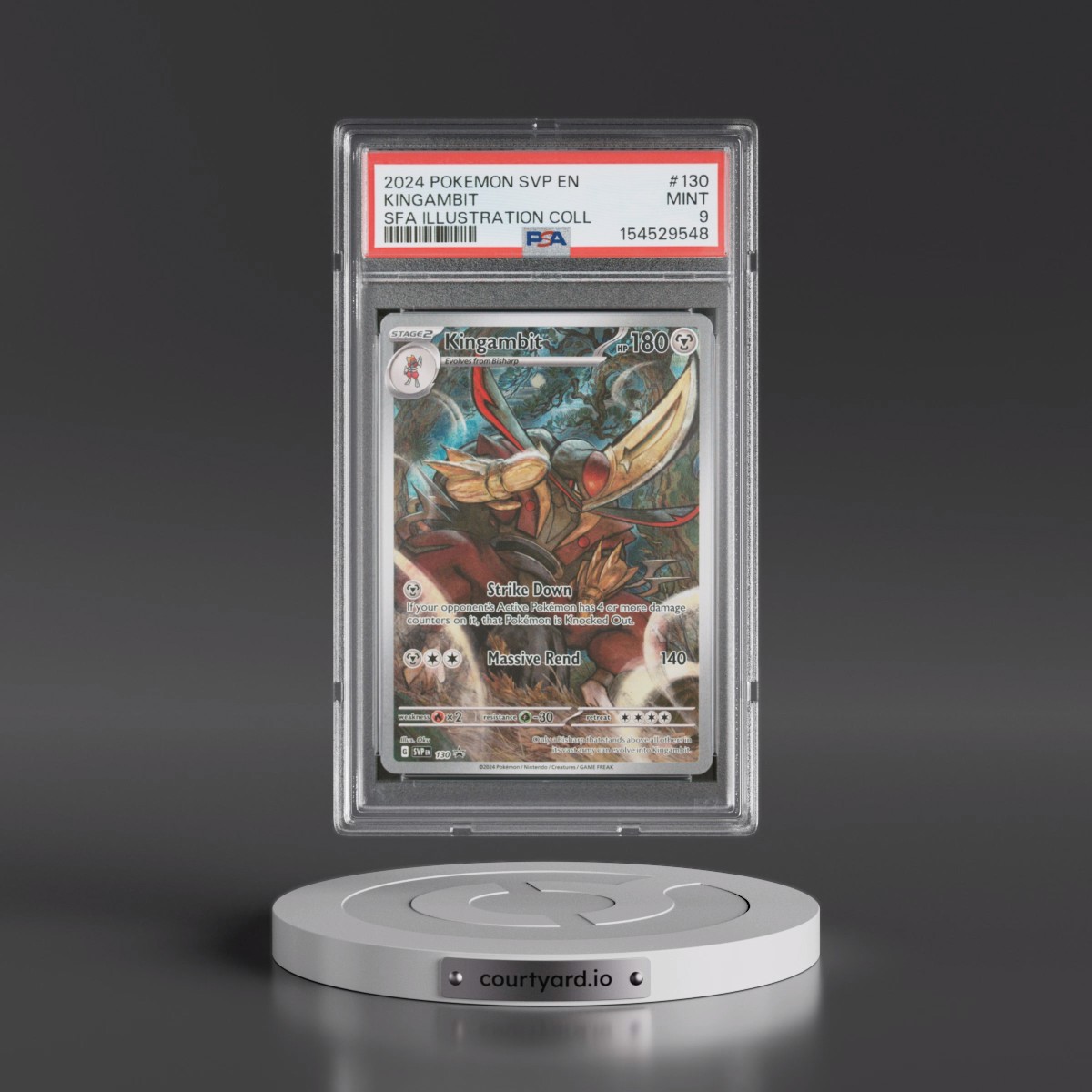 2024 Pokémon Svp EN-SV Black Star Promo #130 Kingambit - Shrouded Fable Illustration Collection (PSA 9 MINT)