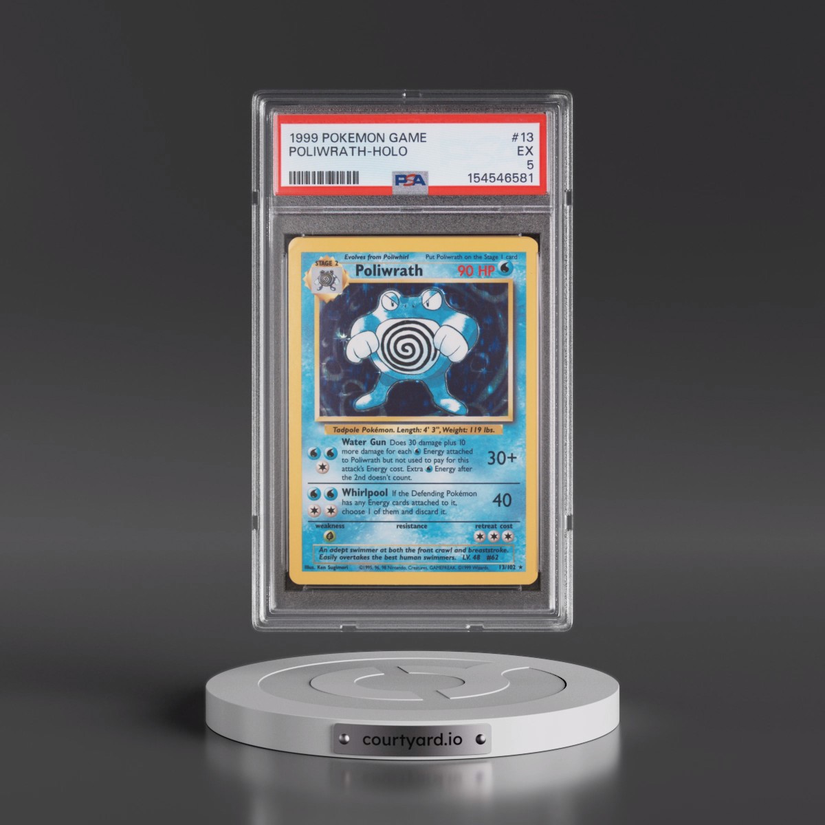 1999 Pokémon Game #13 Poliwrath - Holo (PSA 5 EX)