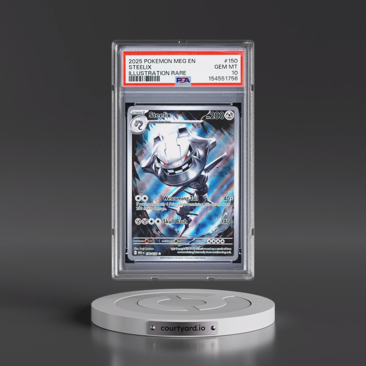 2025 Pokémon Meg EN-Mega Evolution #150 Steelix - Illustration Rare (PSA 10 GEM MINT)