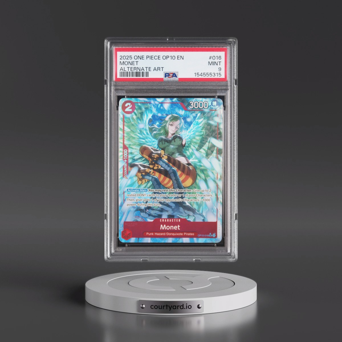 2025 One Piece OP10-Royal Blood #016 Monet - Alternate Art (PSA 9 MINT)