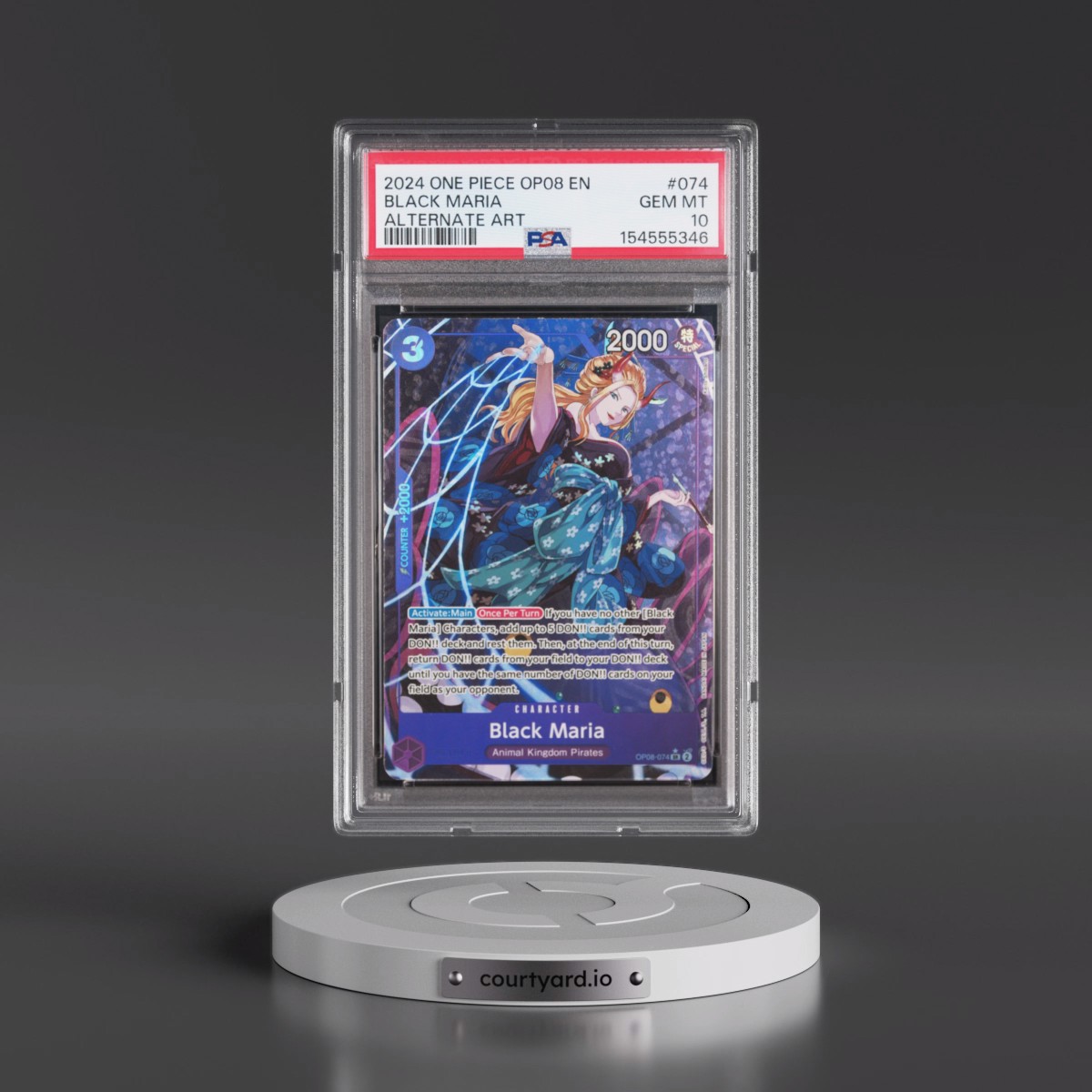 2024 One Piece OP08-Two Legends #074 Black Maria - Alternate Art (PSA 10 GEM MINT)