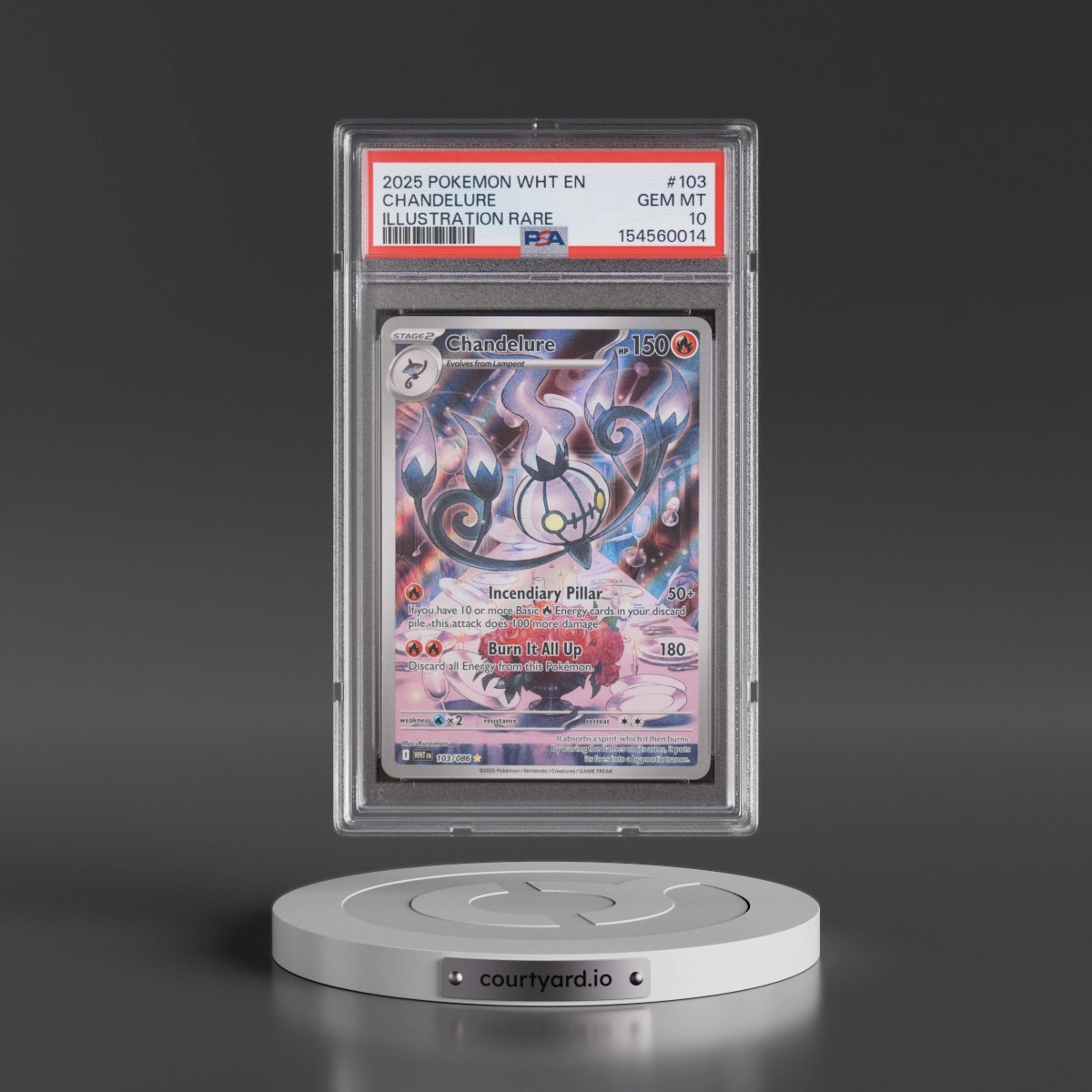 2025 Pokémon Wht EN-White Flare #103 Chandelure - Illustration Rare (PSA 10 GEM MINT)