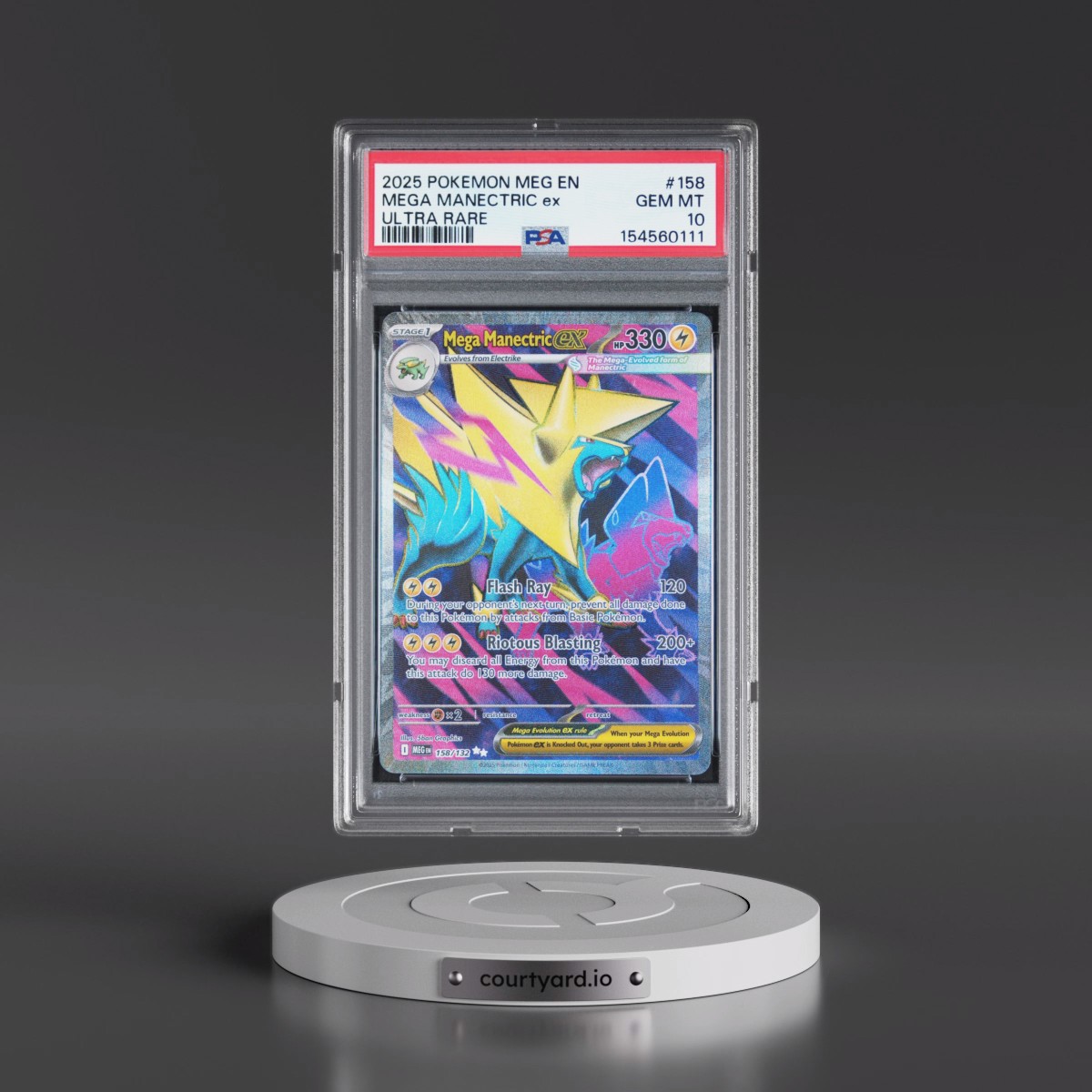 2025 Pokémon Meg EN-Mega Evolution #158 Mega Manectric EX - Holo Ultra Rare (PSA 10 GEM MINT)