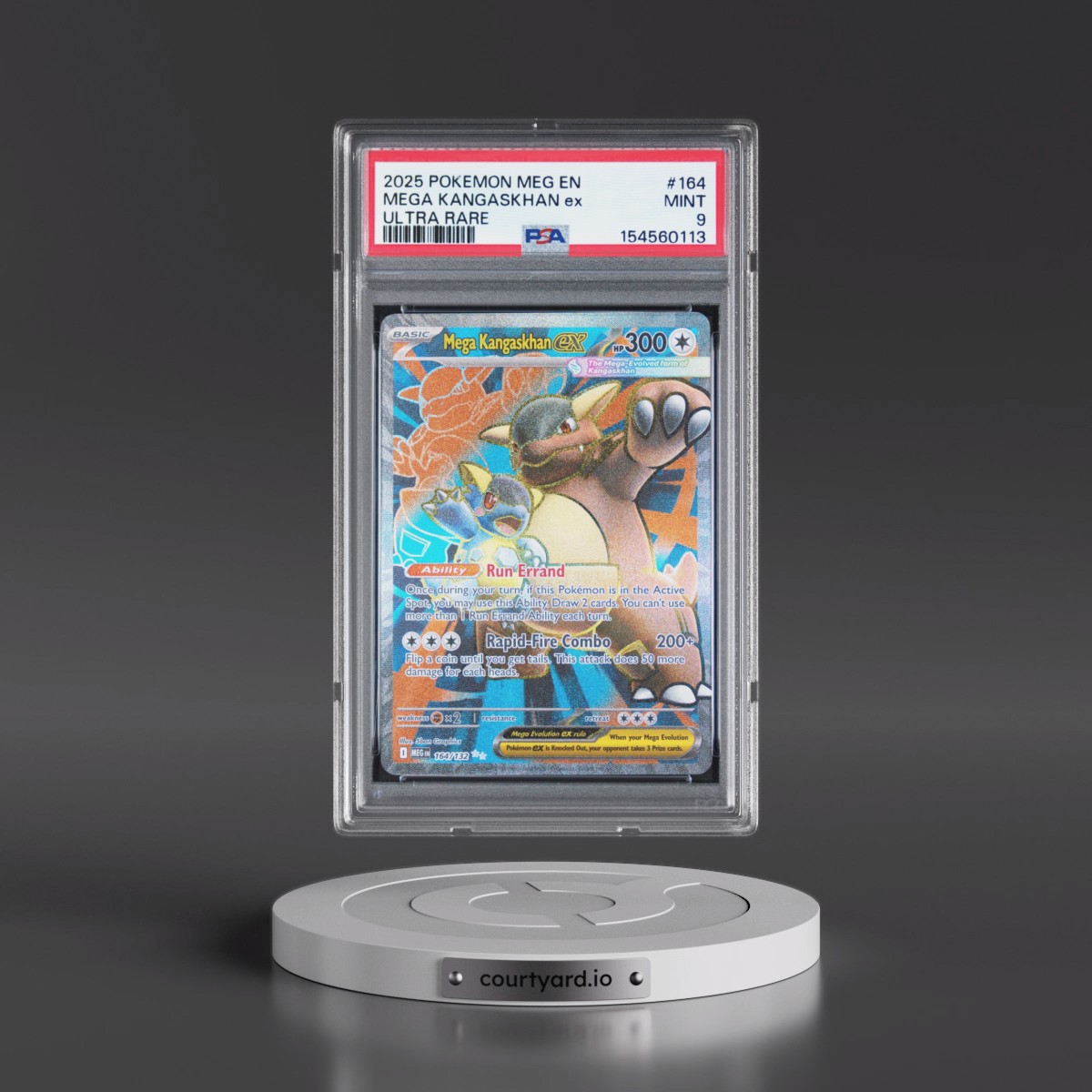 2025 Pokémon Meg EN-Mega Evolution #164 Mega Kangaskhan EX - Holo Ultra Rare (PSA 9 MINT)