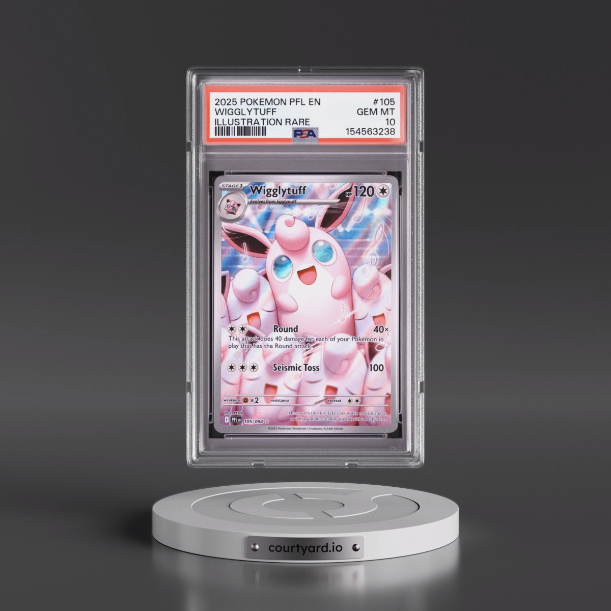 2025 Pokémon Pfl EN-Phantasmal Flames #105 Wigglytuff - Illustration Rare (PSA 10 GEM MINT)