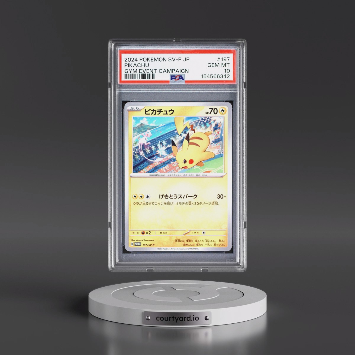 2024 Pokémon SV-P Promo #197 Pikachu - Gym Event Campaign (PSA 10 GEM MINT)