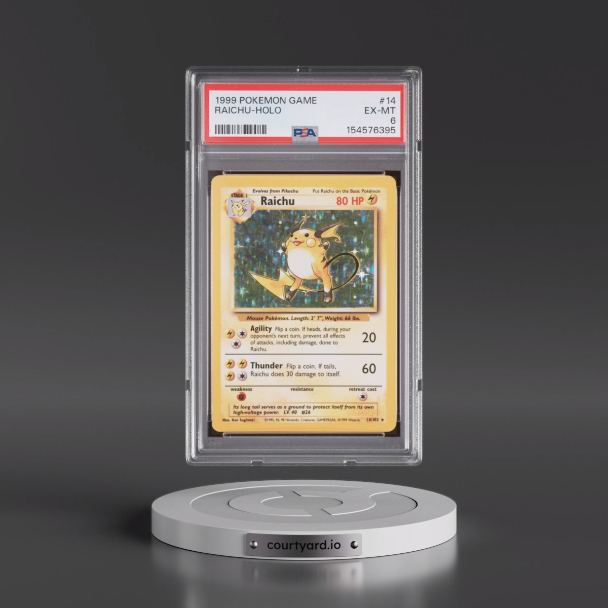 1999 Pokémon Game Raichu - Holo #14 PSA 6