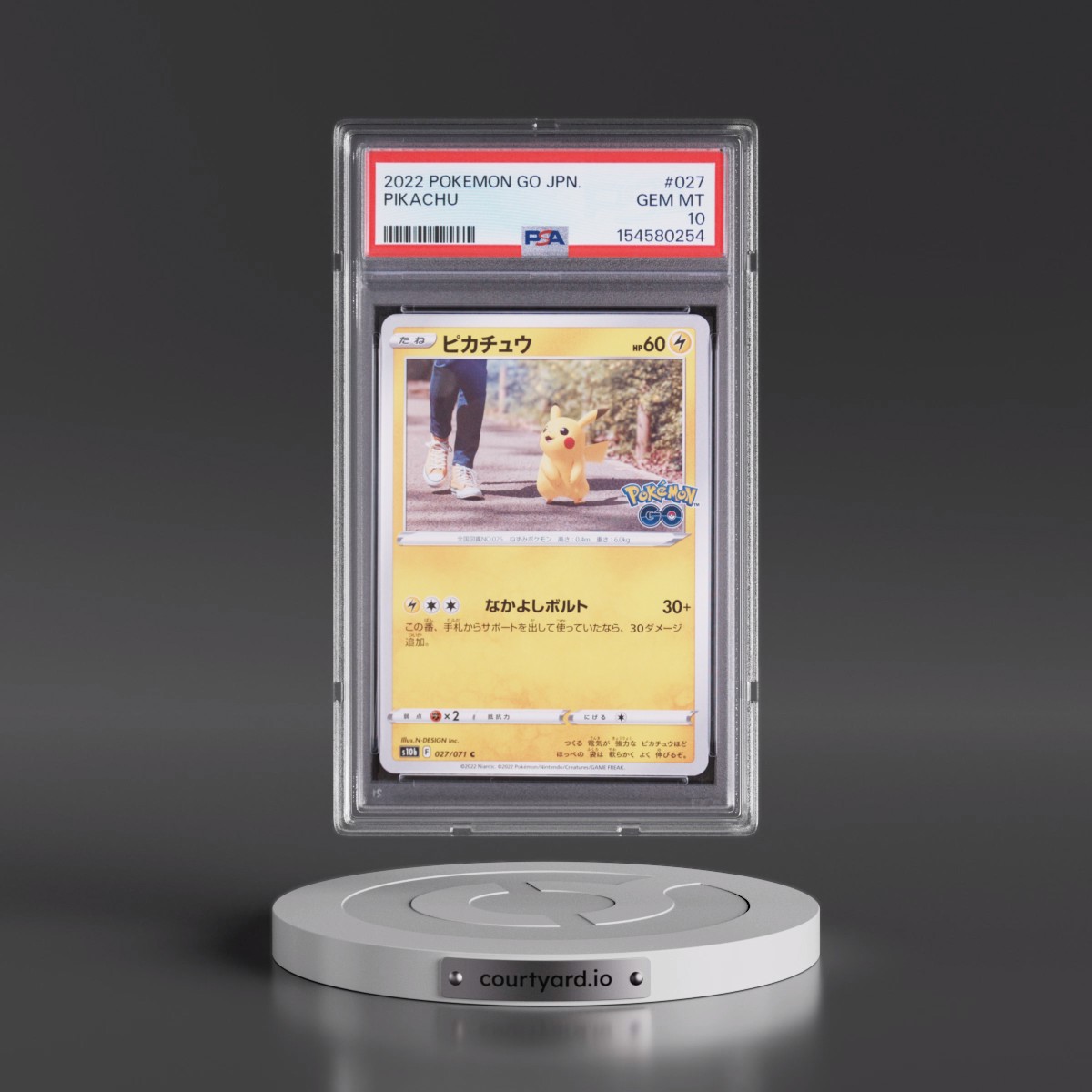 2022 Pokémon Go #027 Pikachu (PSA 10 GEM MINT)