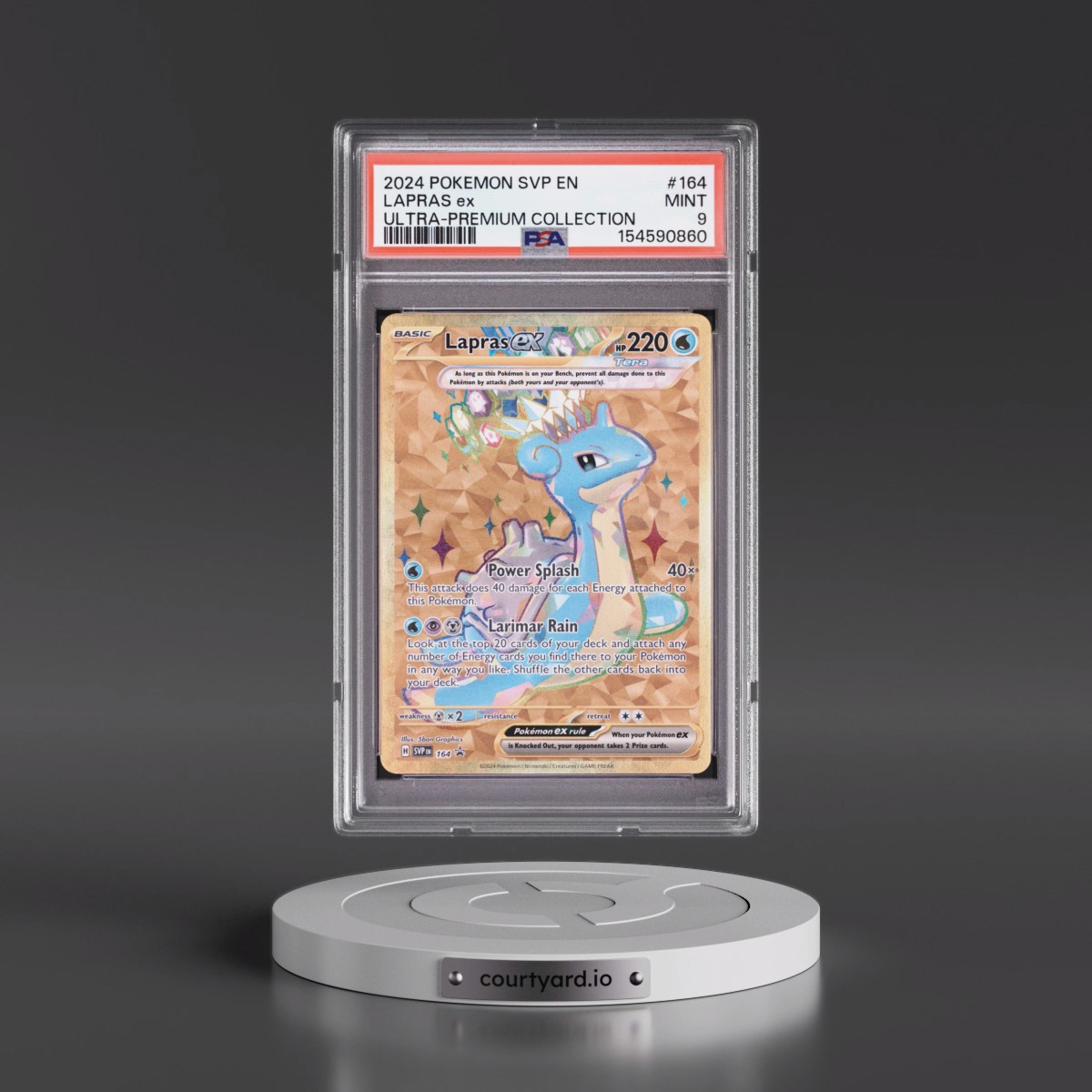 2024 Pokémon Svp EN-SV Black Star Promo #164 Lapras EX - Holo Terapagos EX Ultra-Premium Collection (PSA 9 MINT)