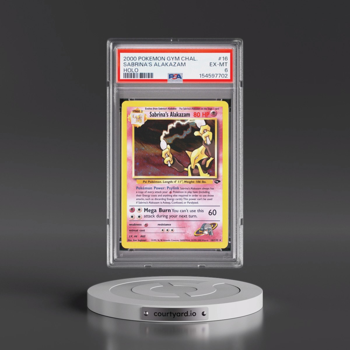 2000 Pokémon Gym Challenge Sabrina's Alakazam - Holo #16 PSA 6