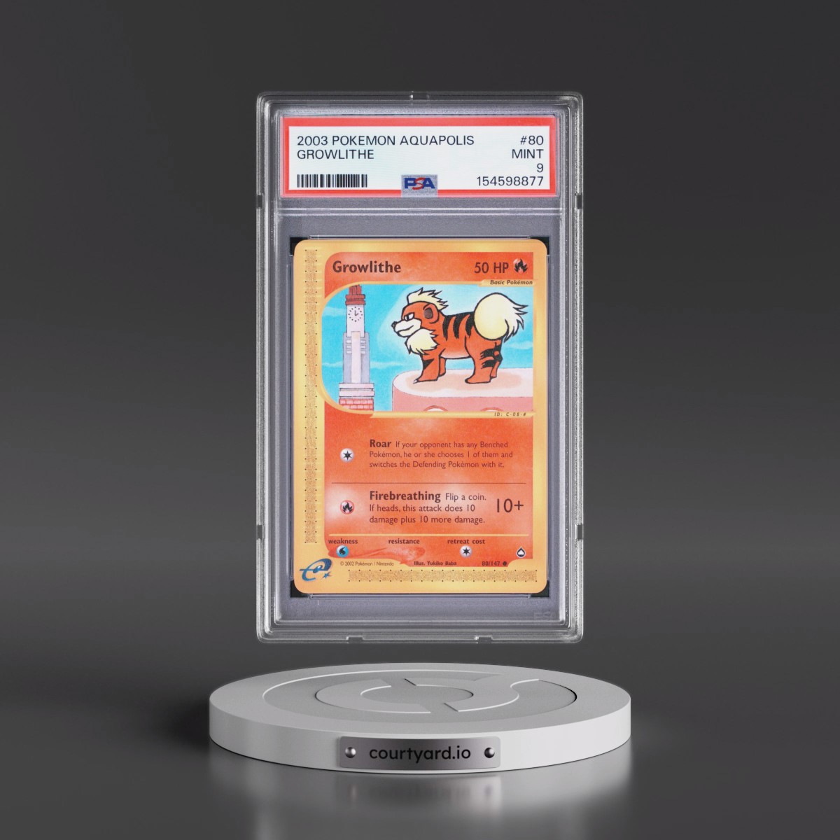 2003 Pokémon Aquapolis #80 Growlithe (PSA 9 MINT)