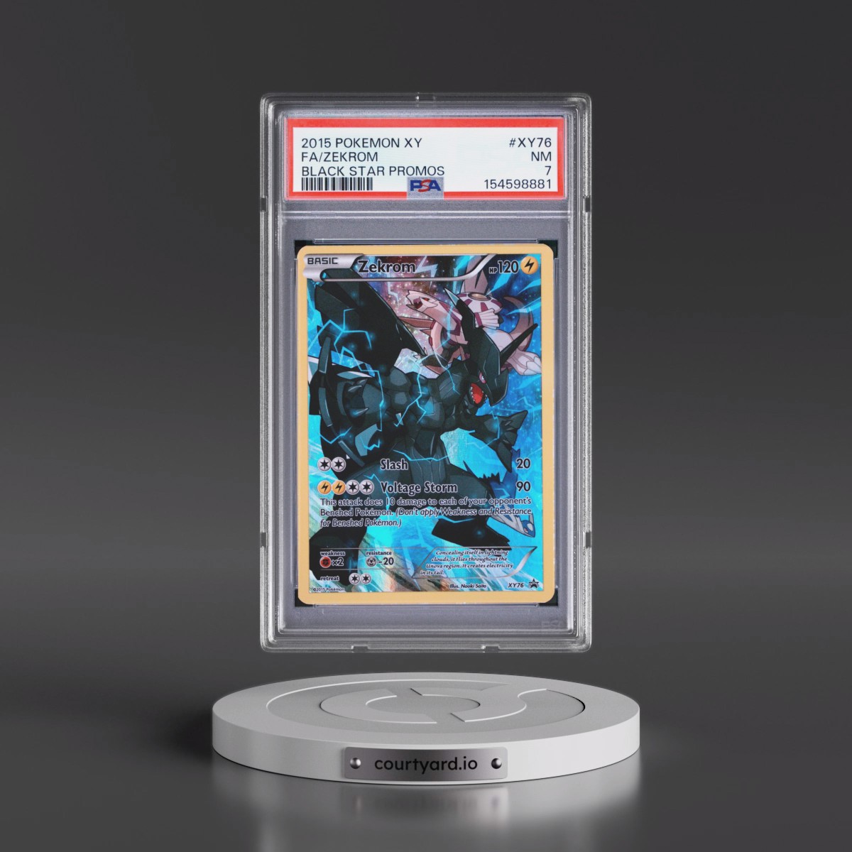 2015 Pokémon XY Black Star Promos #XY76 Zekrom - Full Art (PSA 7 NM)