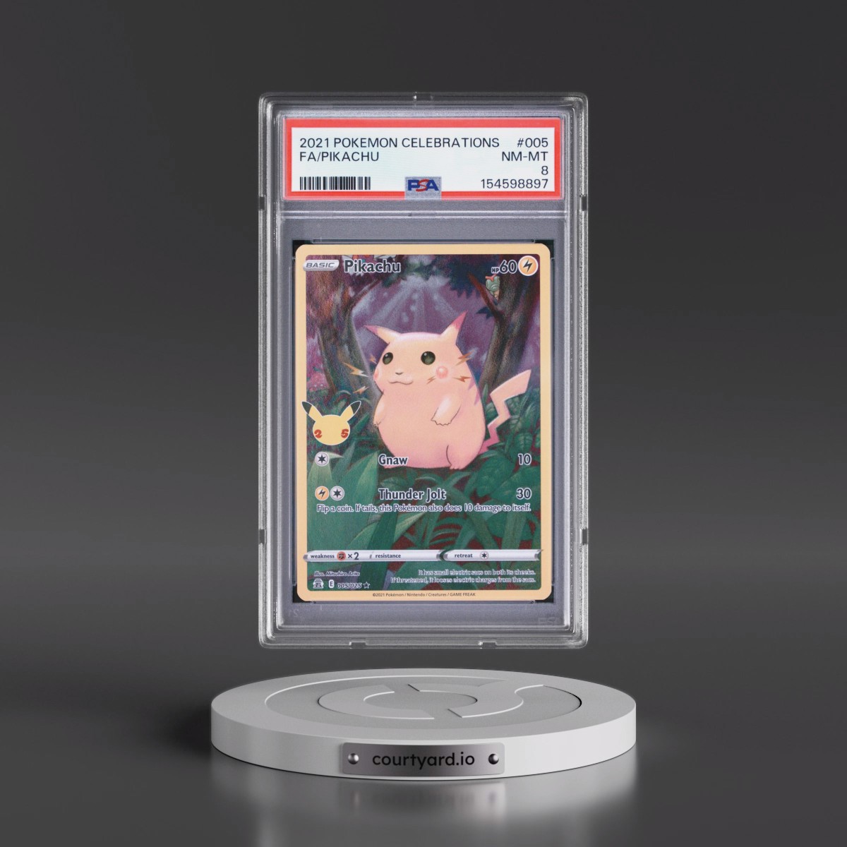 2021 Pokémon Celebrations #005 Pikachu - Full Art (PSA 8 NM-MT)