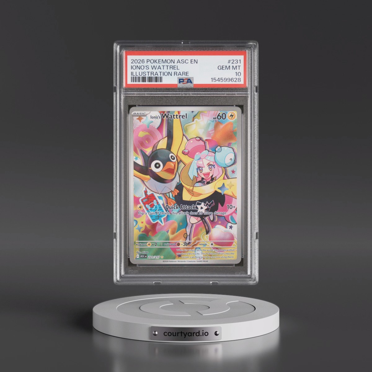 2026 Pokémon Asc EN-Ascended Heroes #231 Iono's Wattrel - Illustration Rare (PSA 10 GEM MINT)
