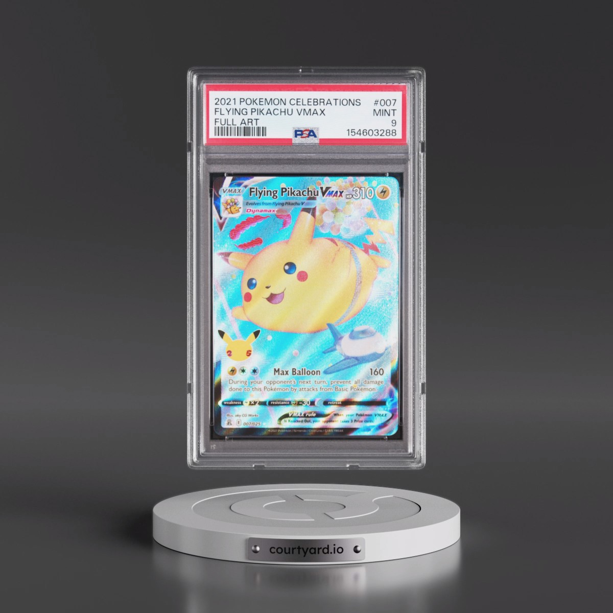 2021 Pokémon Celebrations #007 Flying Pikachu Vmax - Full Art (PSA 9 MINT)