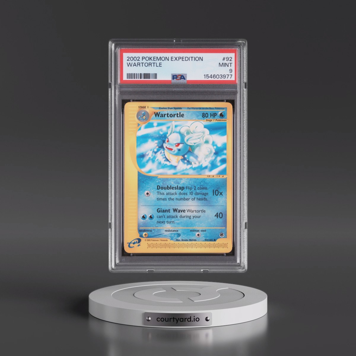 2002 Pokémon Expedition #92 Wartortle (PSA 9 MINT)