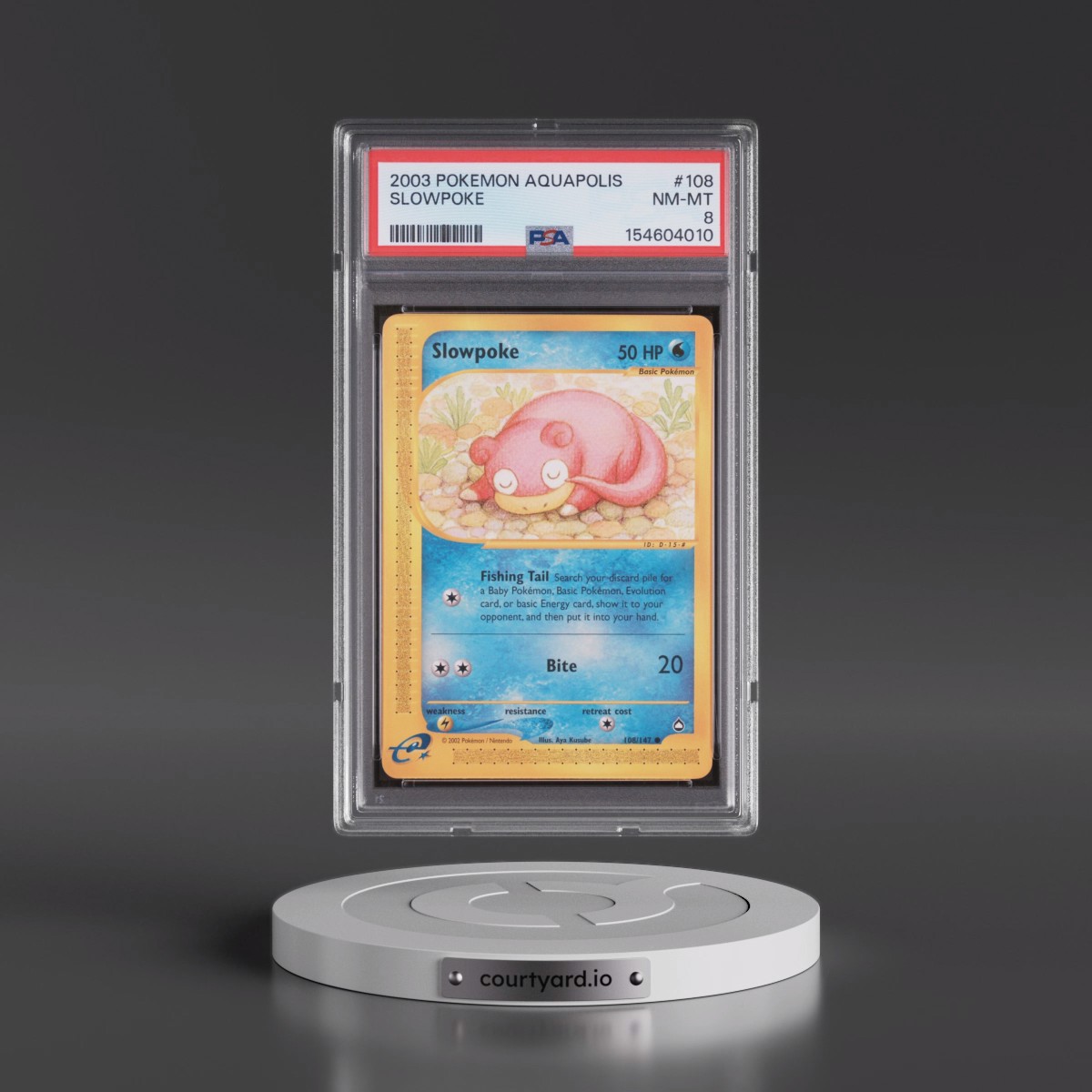 2003 Pokémon Aquapolis #108 Slowpoke (PSA 8 NM-MT)
