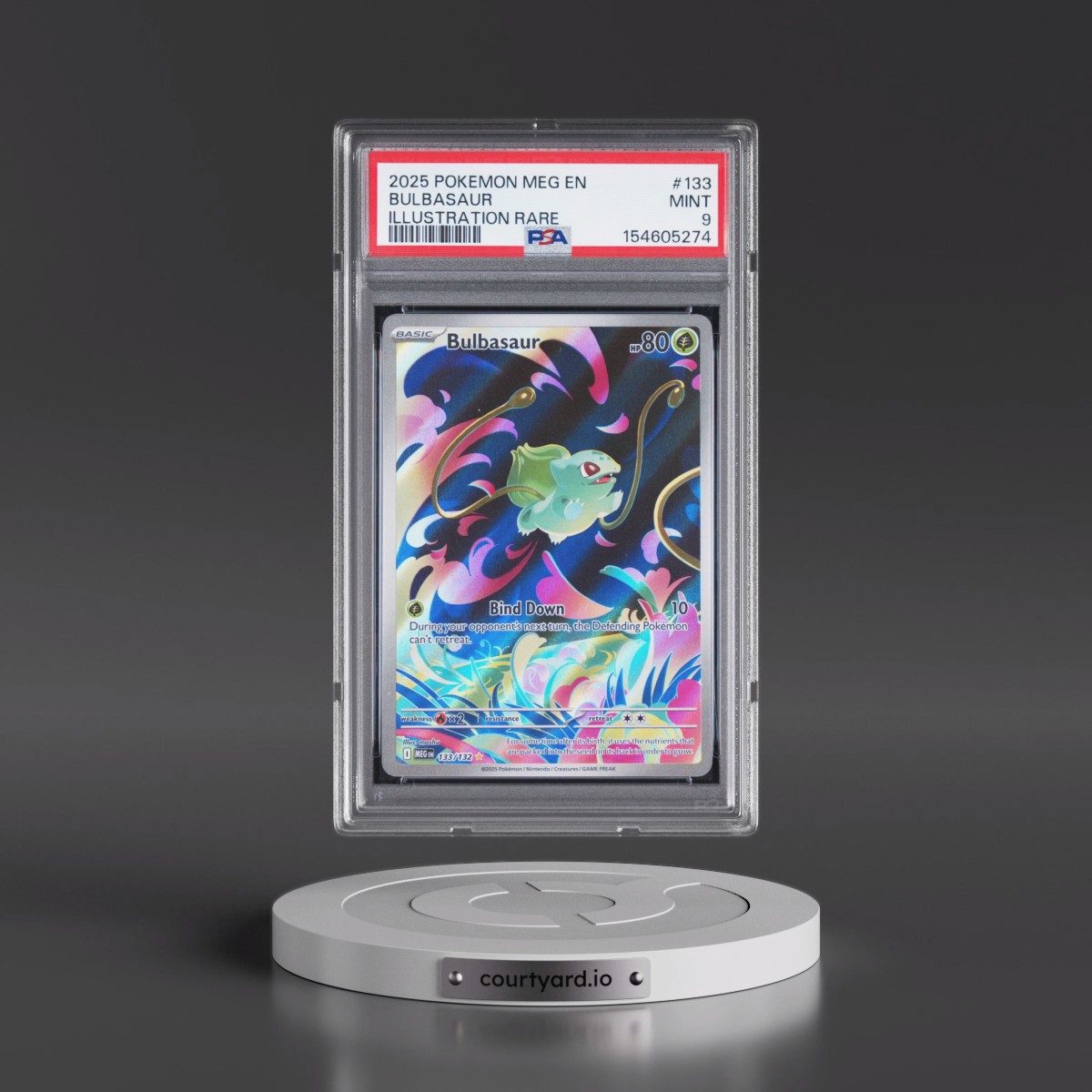 2025 Pokémon Meg EN-Mega Evolution #133 Bulbasaur - Illustration Rare (PSA 9 MINT)