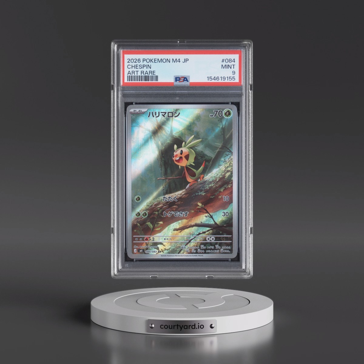 2026 Pokémon M4-Ninja Spinner #084 Chespin - Art Rare (PSA 9 MINT)