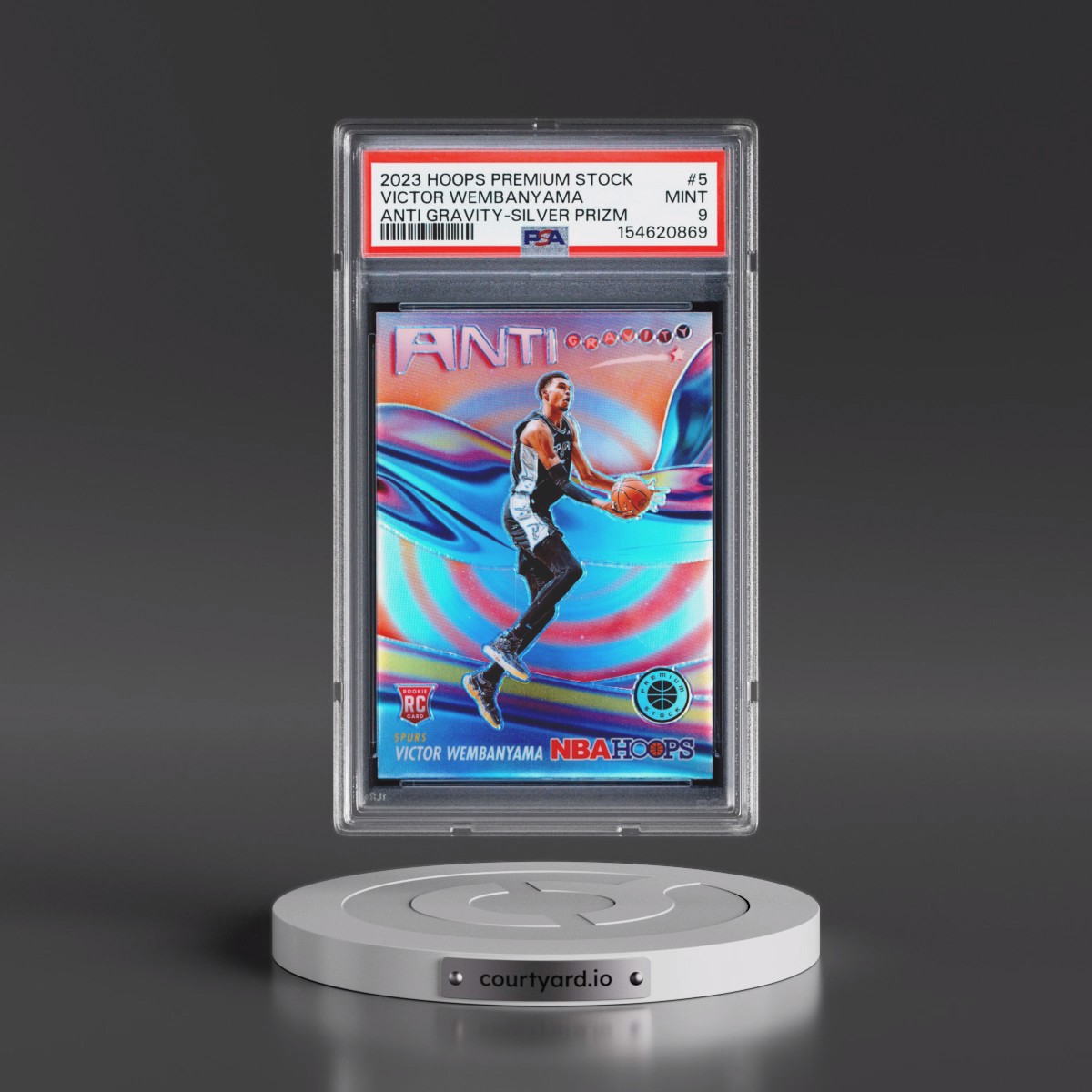 2023 Panini Hoops Premium Stock Anti Gravity #5 Victor Wembanyama - Silver Prizm (PSA 9 MINT)