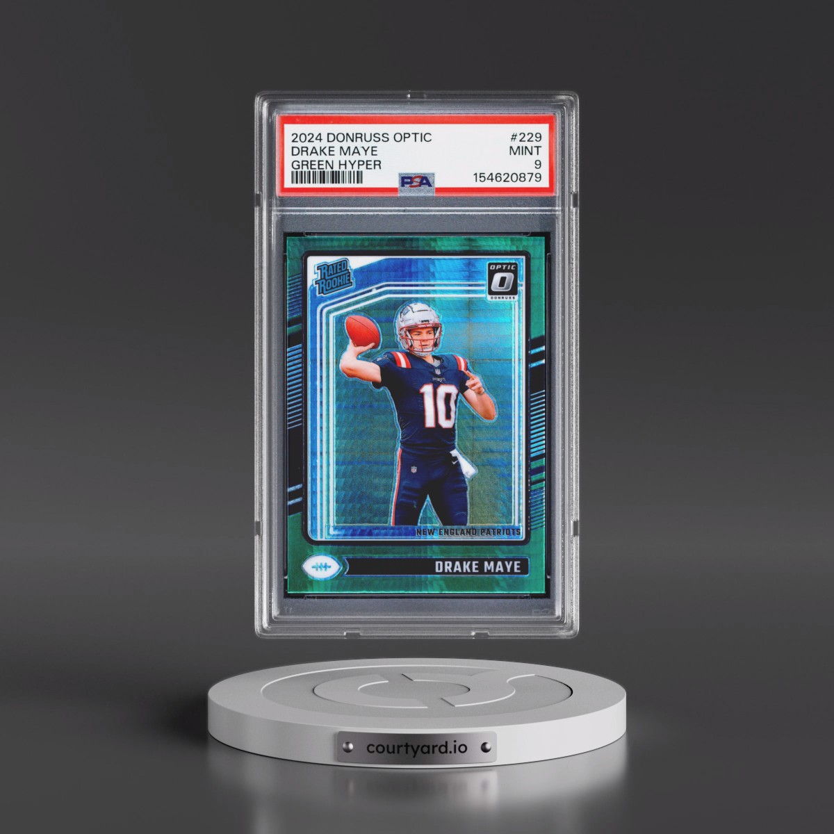 2024 Panini Donruss Optic #229 Drake Maye - Green Hyper (PSA 9 MINT)