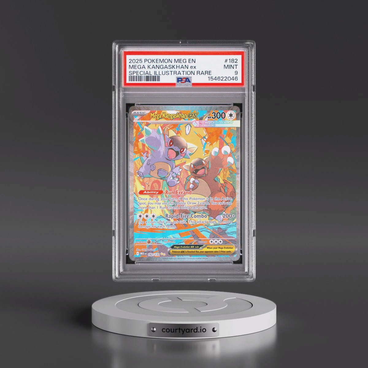 2025 Pokémon Meg EN-Mega Evolution #182 Mega Kangaskhan EX - Holo Special Illustration Rare (PSA 9 MINT)