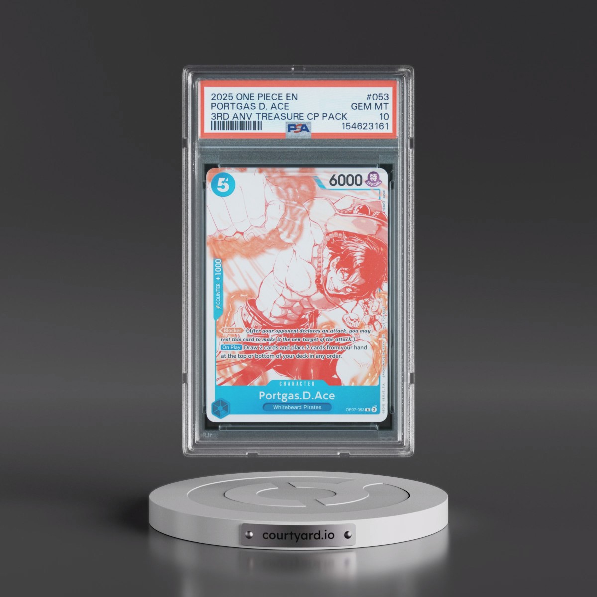 2025 One Piece 3rd Anniversary! One Piece Card Treasure Campaign Pack #053 Portgas D. Ace (PSA 10 GEM MINT)