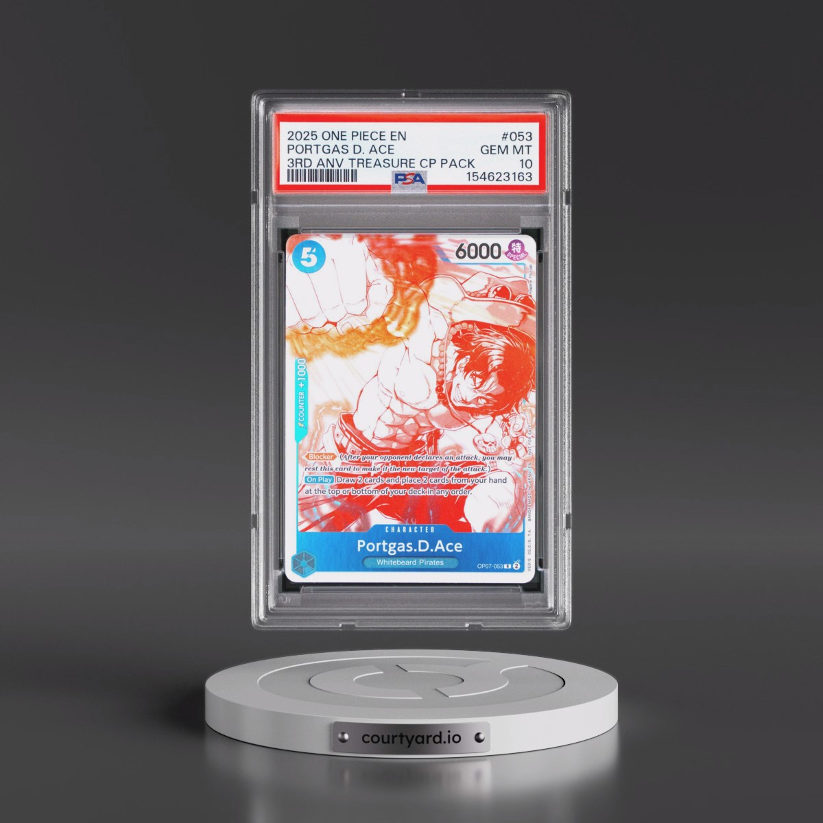 2025 One Piece 3rd Anniversary! One Piece Card Treasure Campaign Pack #053 Portgas D. Ace (PSA 10 GEM MINT)