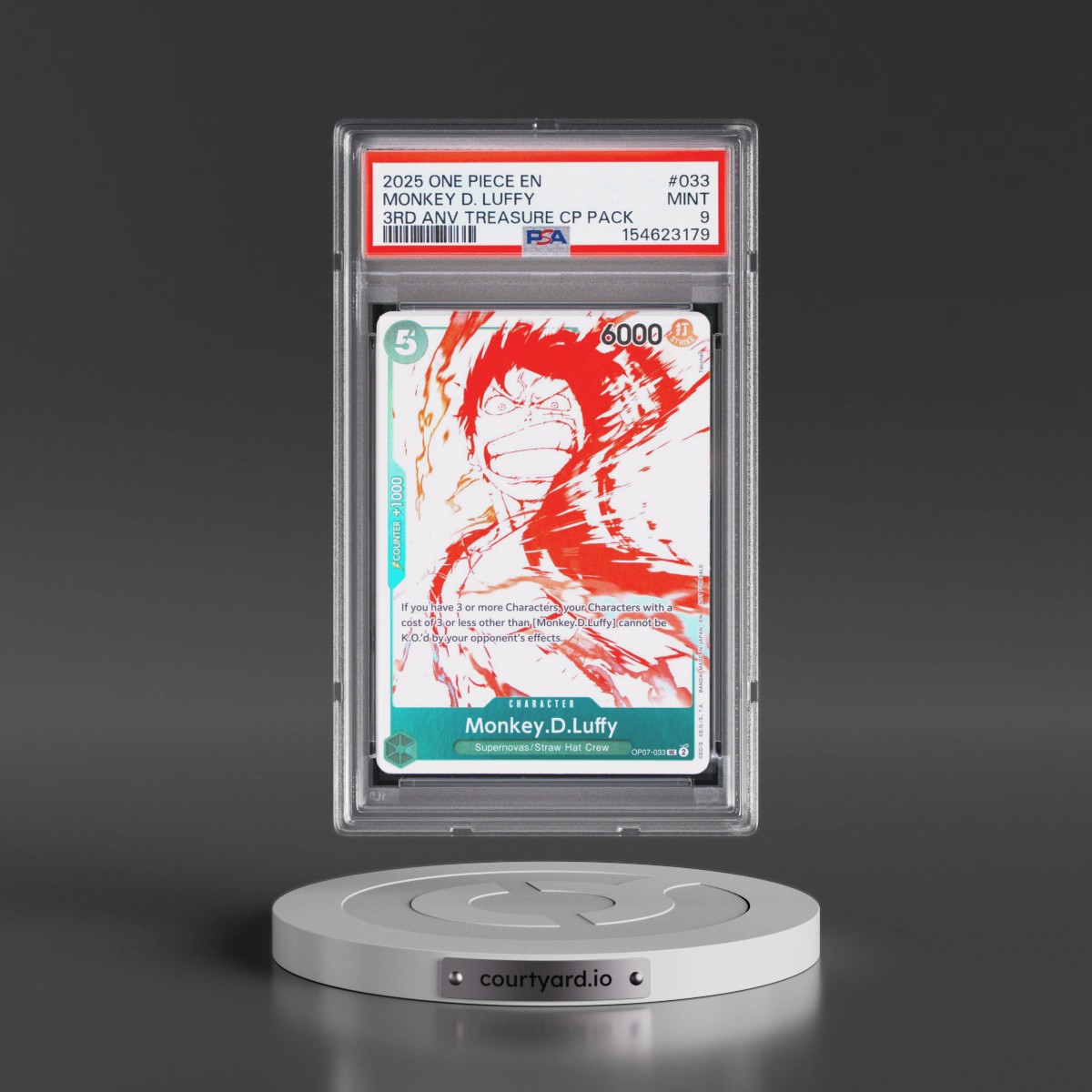 2025 One Piece 3rd Anniversary! One Piece Card Treasure Campaign Pack #033 Monkey D. Luffy (PSA 9 MINT)