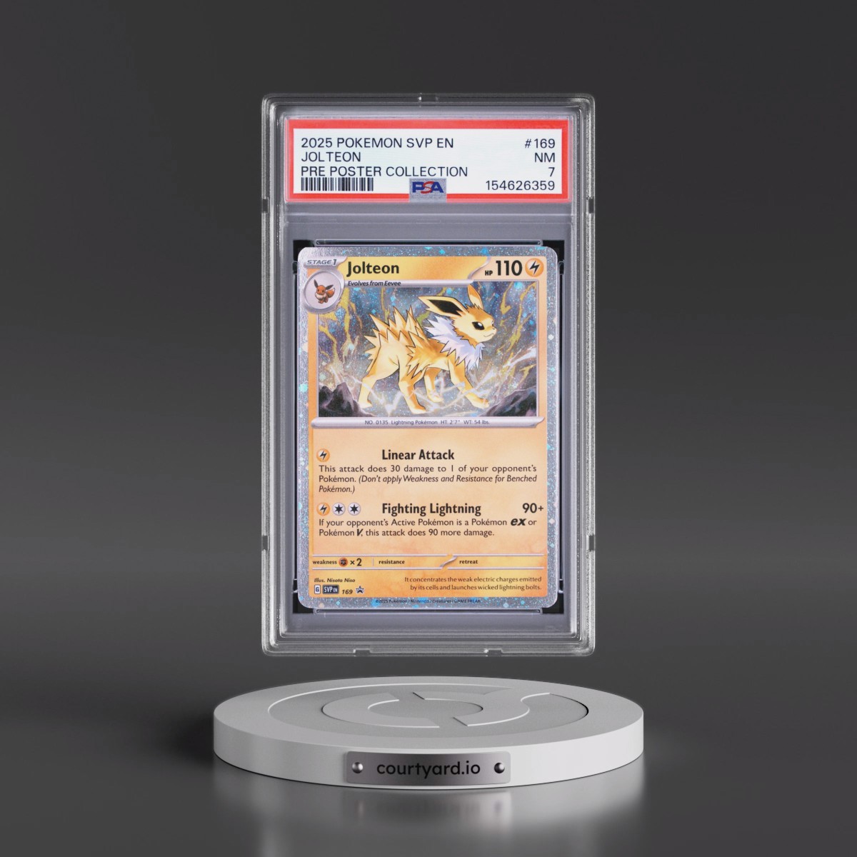 2025 Pokémon Svp EN-SV Black Star Promo #169 Jolteon - Prismatic Evolutions Poster Collection (PSA 7 NM)