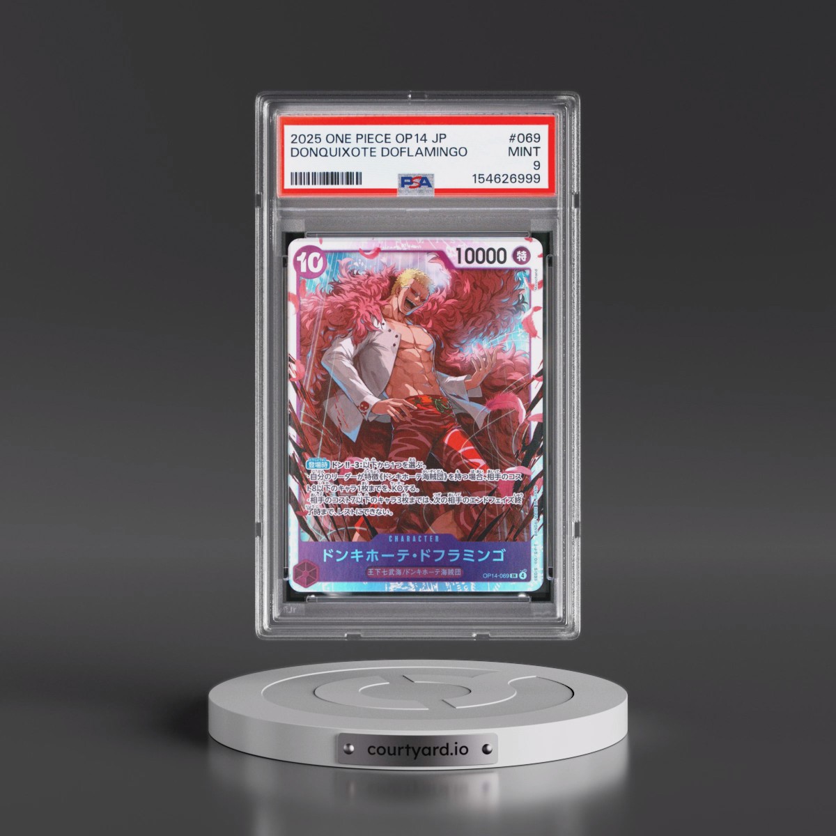 2025 One Piece Japanese OP14-the Azure Sea's Seven #069 Donquixote Doflamingo (PSA 9 MINT)
