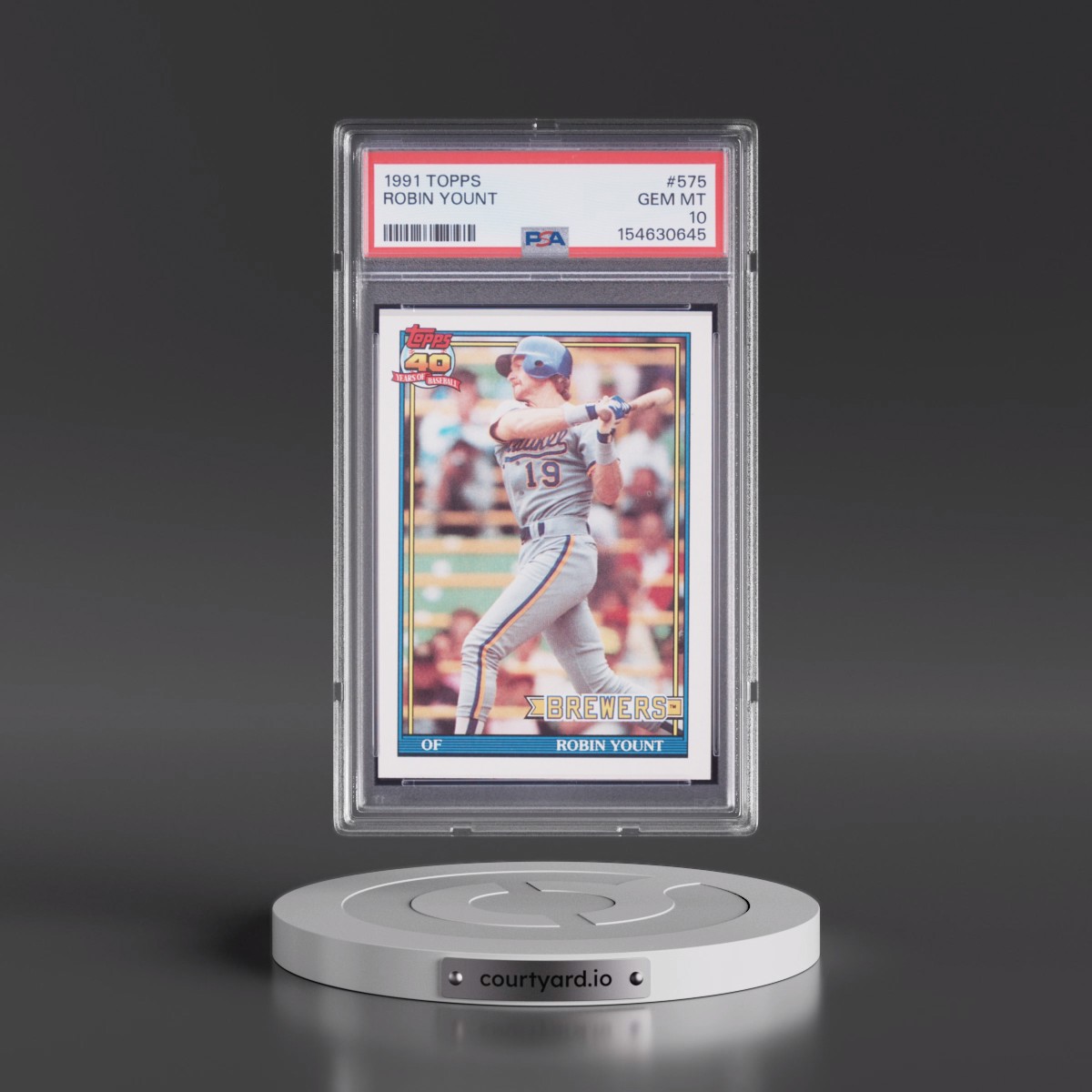 1991 Topps #575 Robin Yount (PSA 10 GEM MINT)