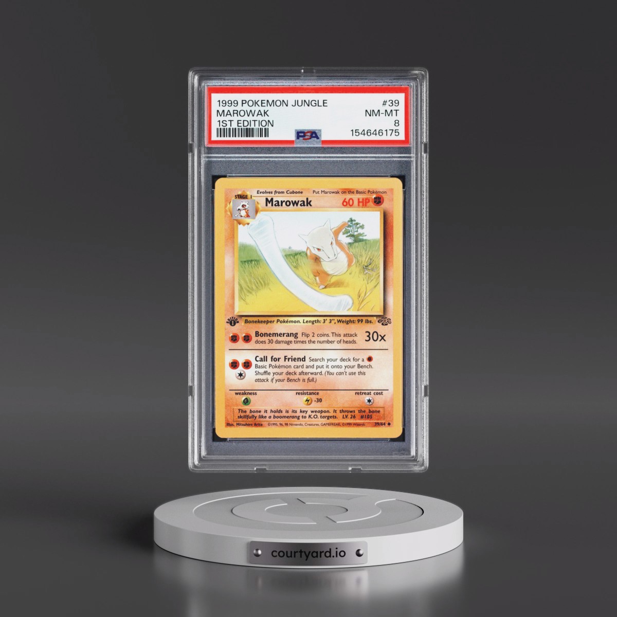 1999 Pokémon Jungle #39 Marowak - 1st Edition (PSA 8 NM-MT)