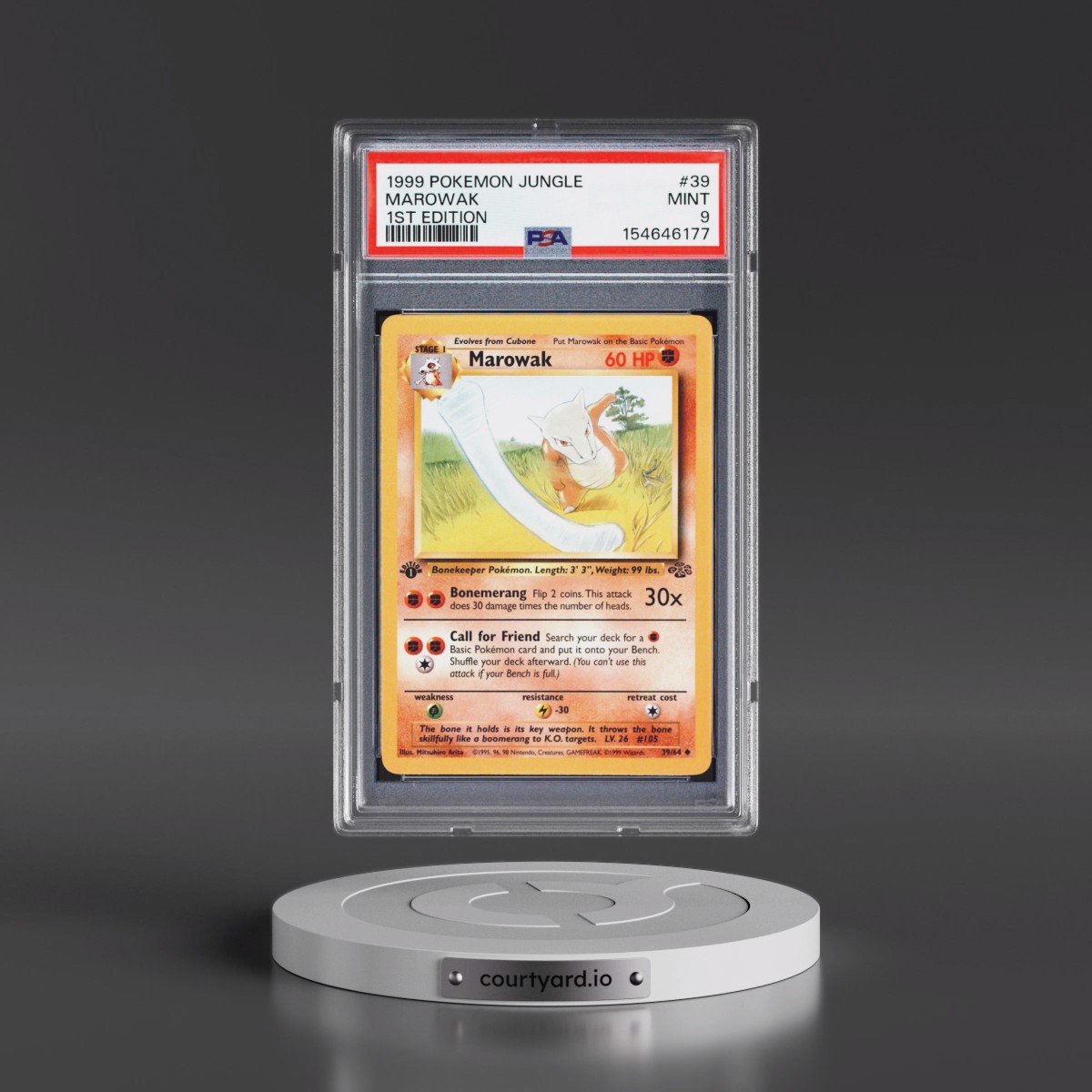 1999 Pokémon Jungle #39 Marowak - 1st Edition (PSA 9 MINT)
