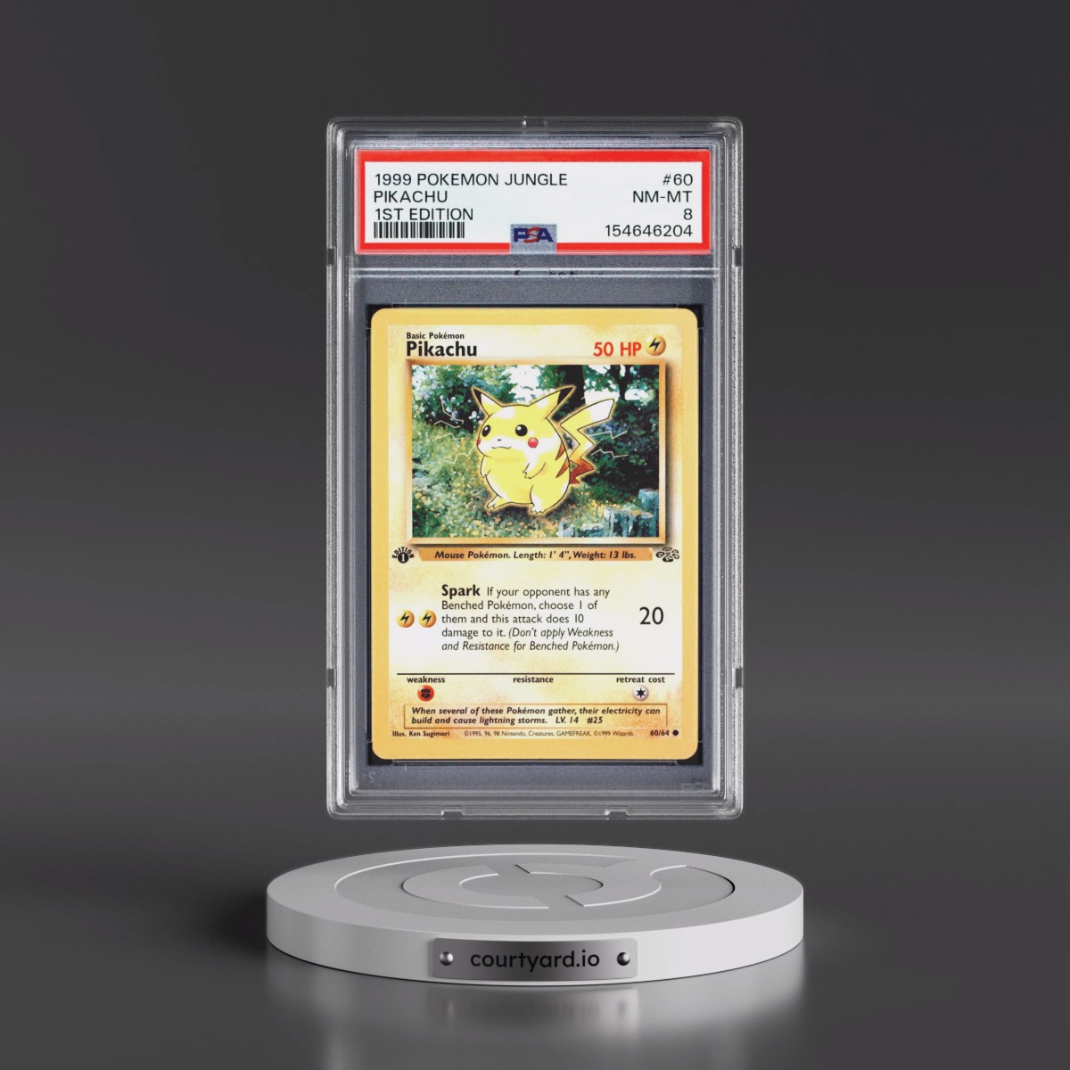 1999 Pokémon Jungle #60 Pikachu - 1st Edition (PSA 8 NM-MT)