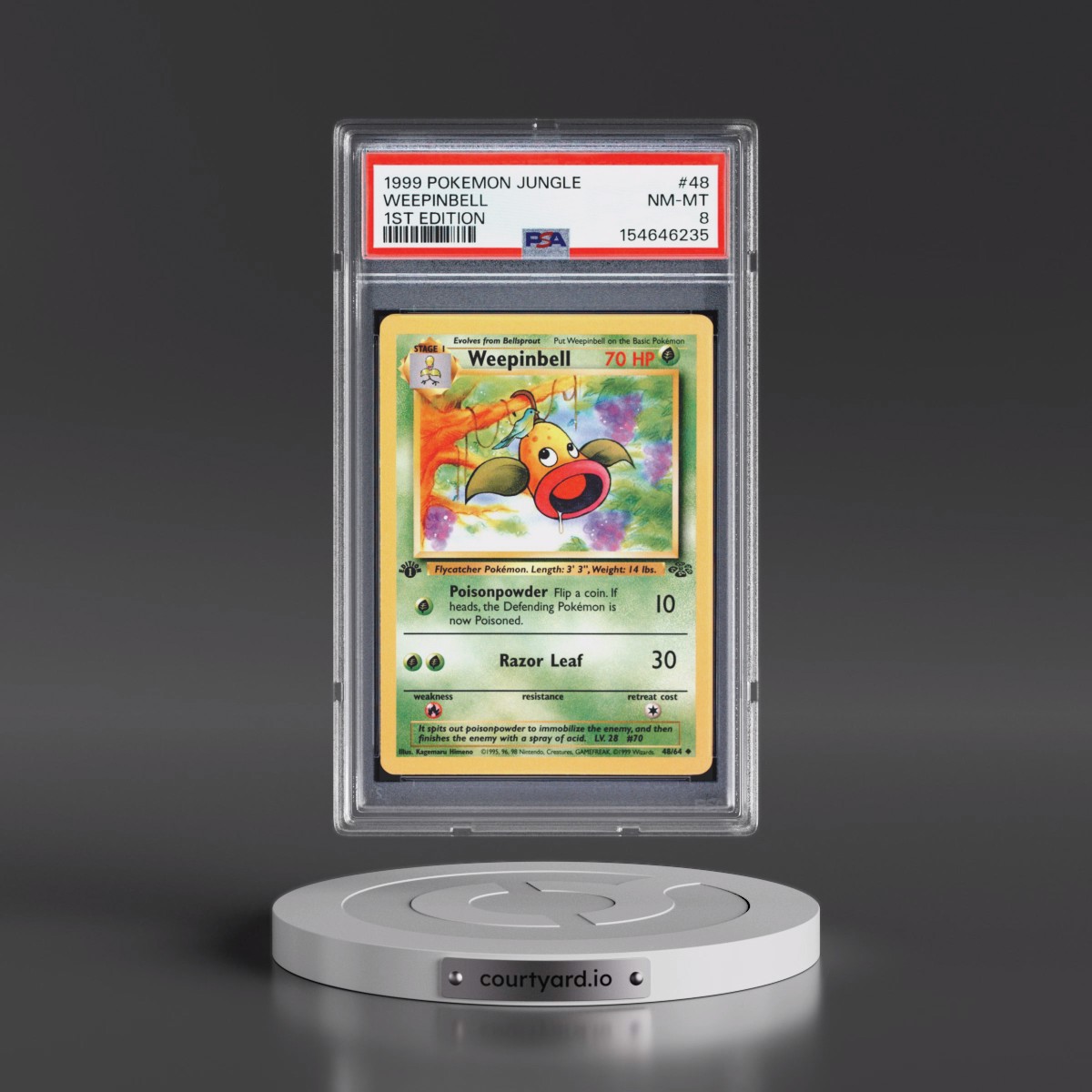 1999 Pokémon Jungle #48 Weepinbell - 1st Edition (PSA 8 NM-MT)