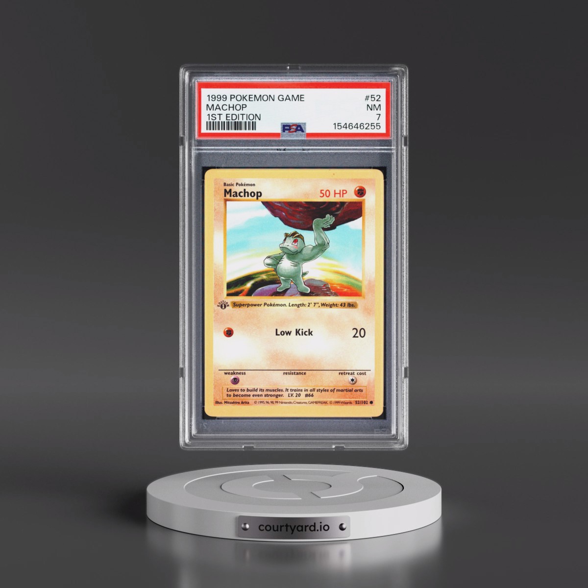 1999 Pokémon Game #52 Machop - 1st Edition (PSA 7 NM)
