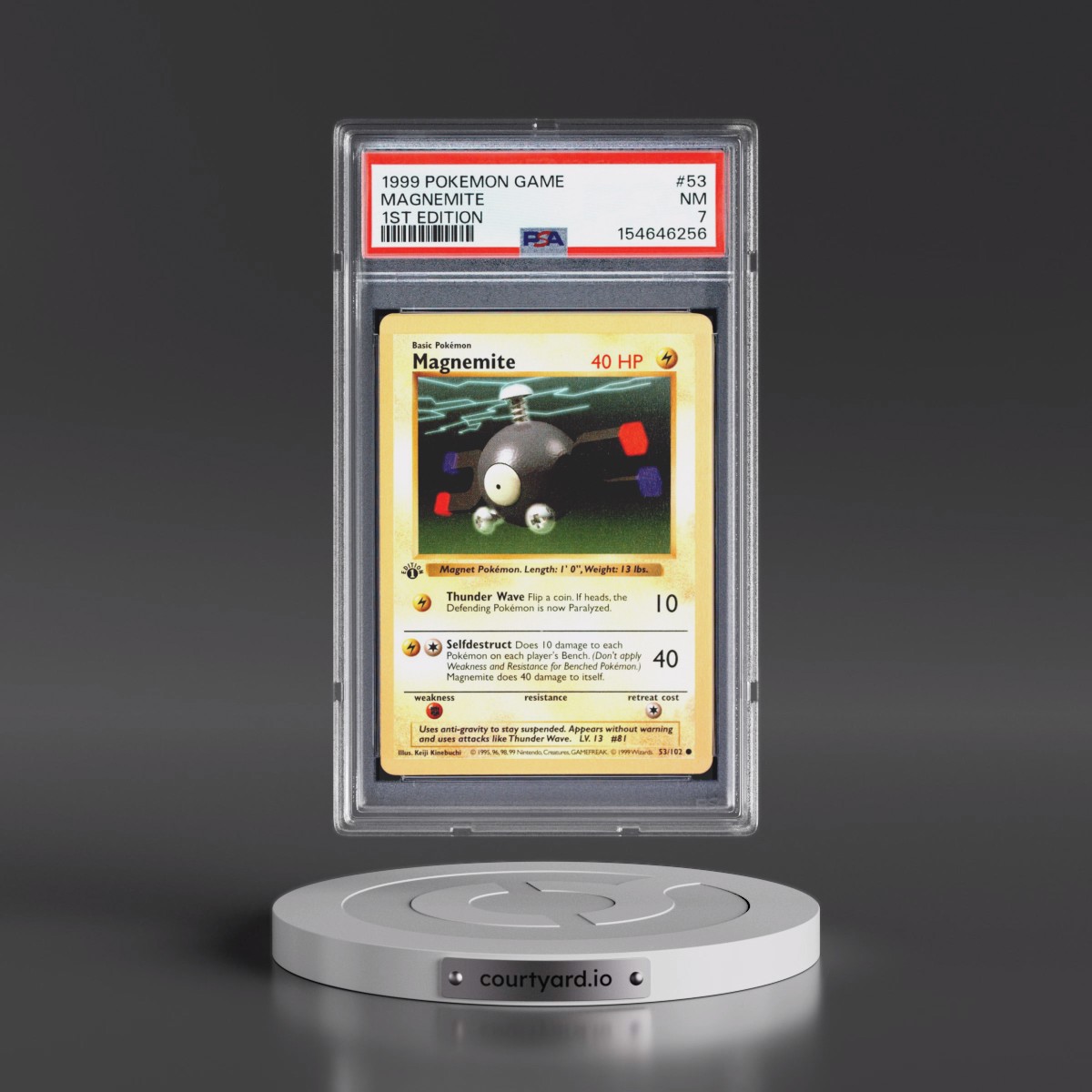1999 Pokémon Game #53 Magnemite - 1st Edition (PSA 7 NM)