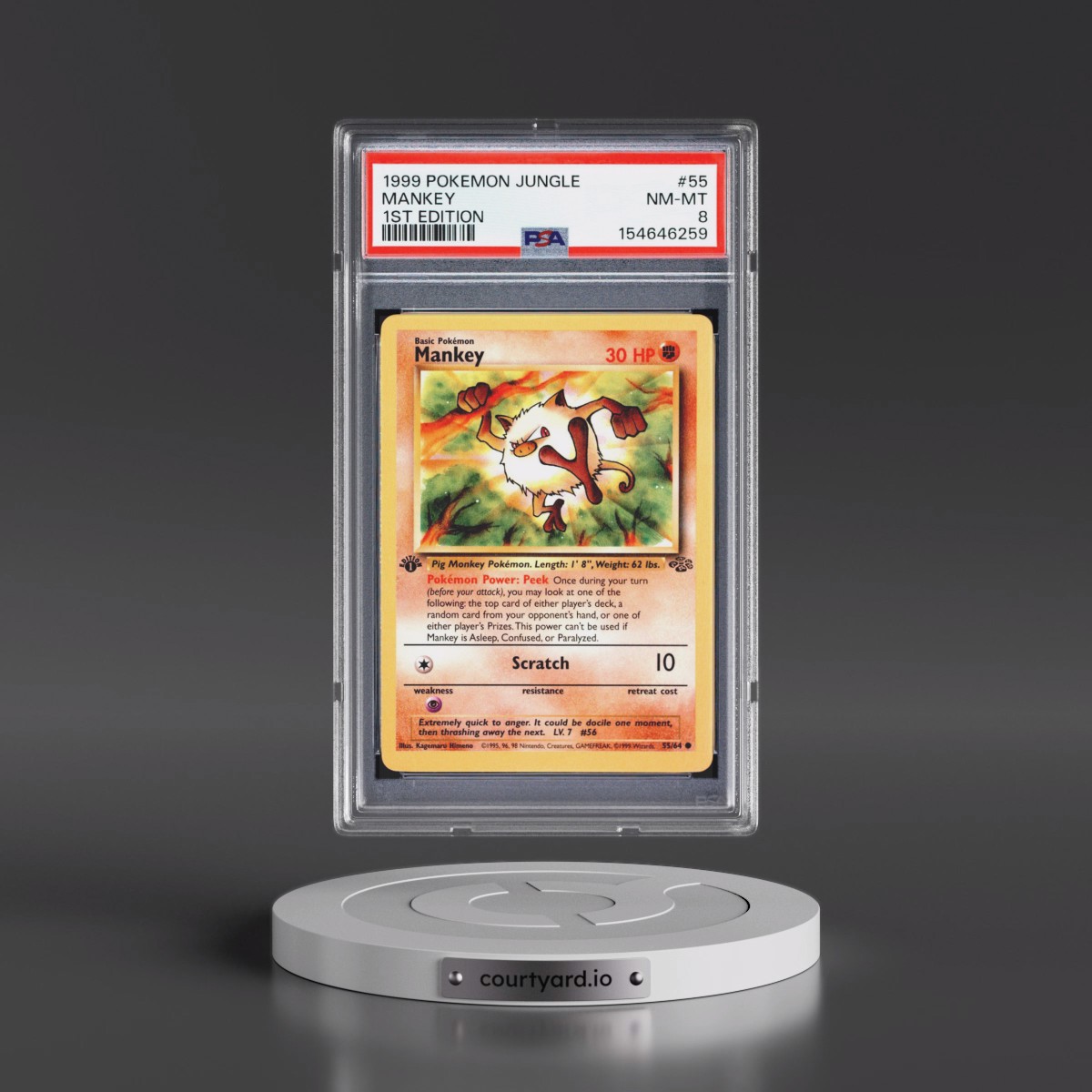 1999 Pokémon Jungle #55 Mankey - 1st Edition (PSA 8 NM-MT)