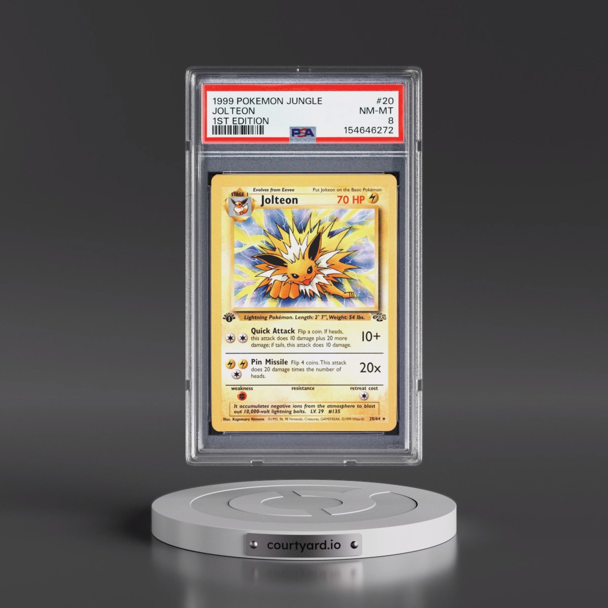 1999 Pokémon Jungle #20 Jolteon - 1st Edition (PSA 8 NM-MT)