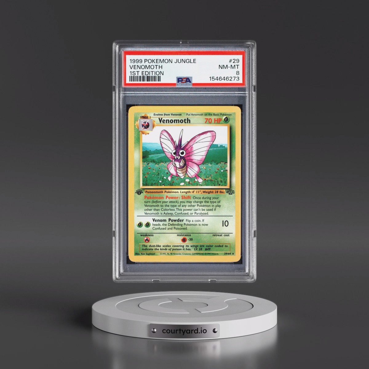 1999 Pokémon Jungle #29 Venomoth - 1st Edition (PSA 8 NM-MT)