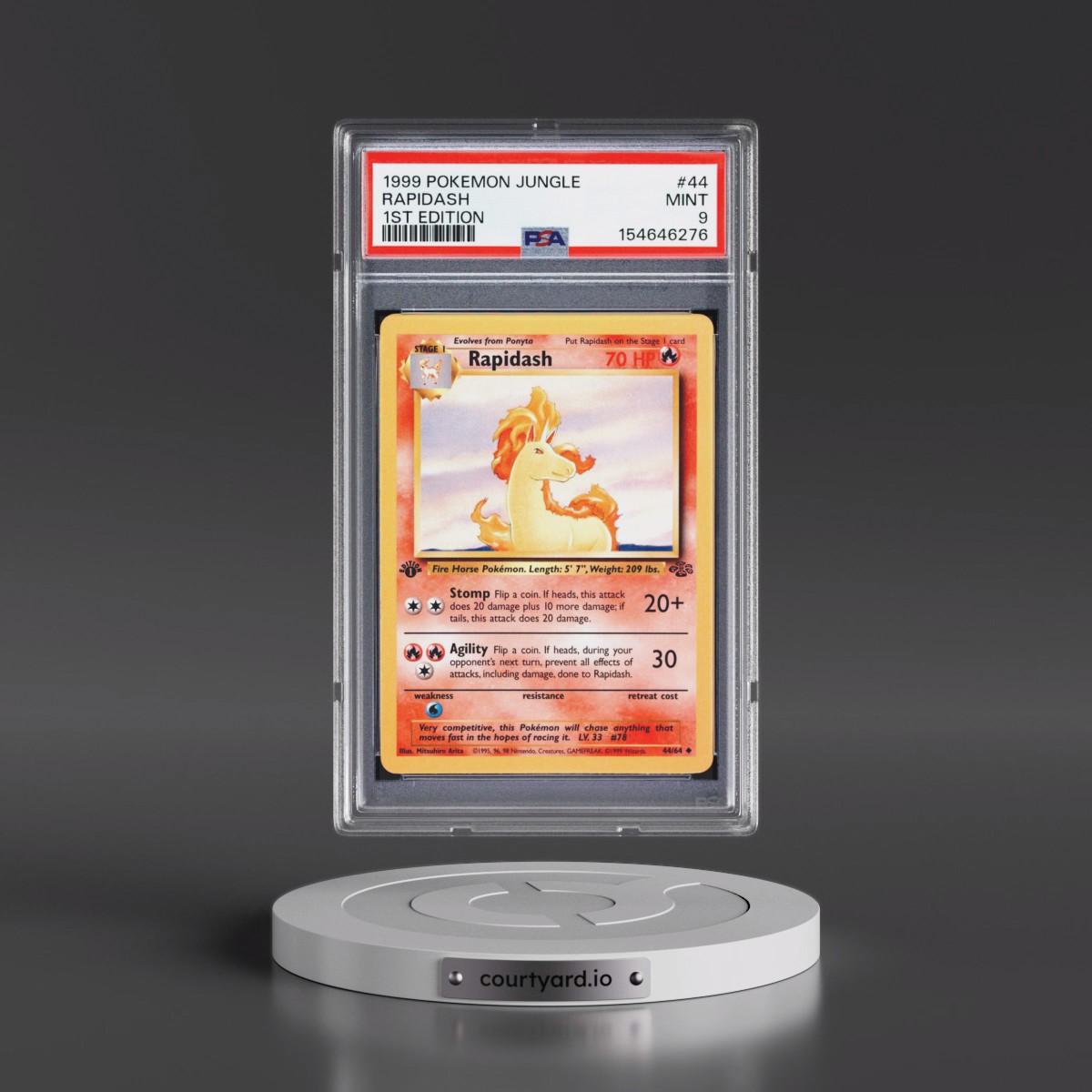1999 Pokémon Jungle #44 Rapidash - 1st Edition (PSA 9 MINT)