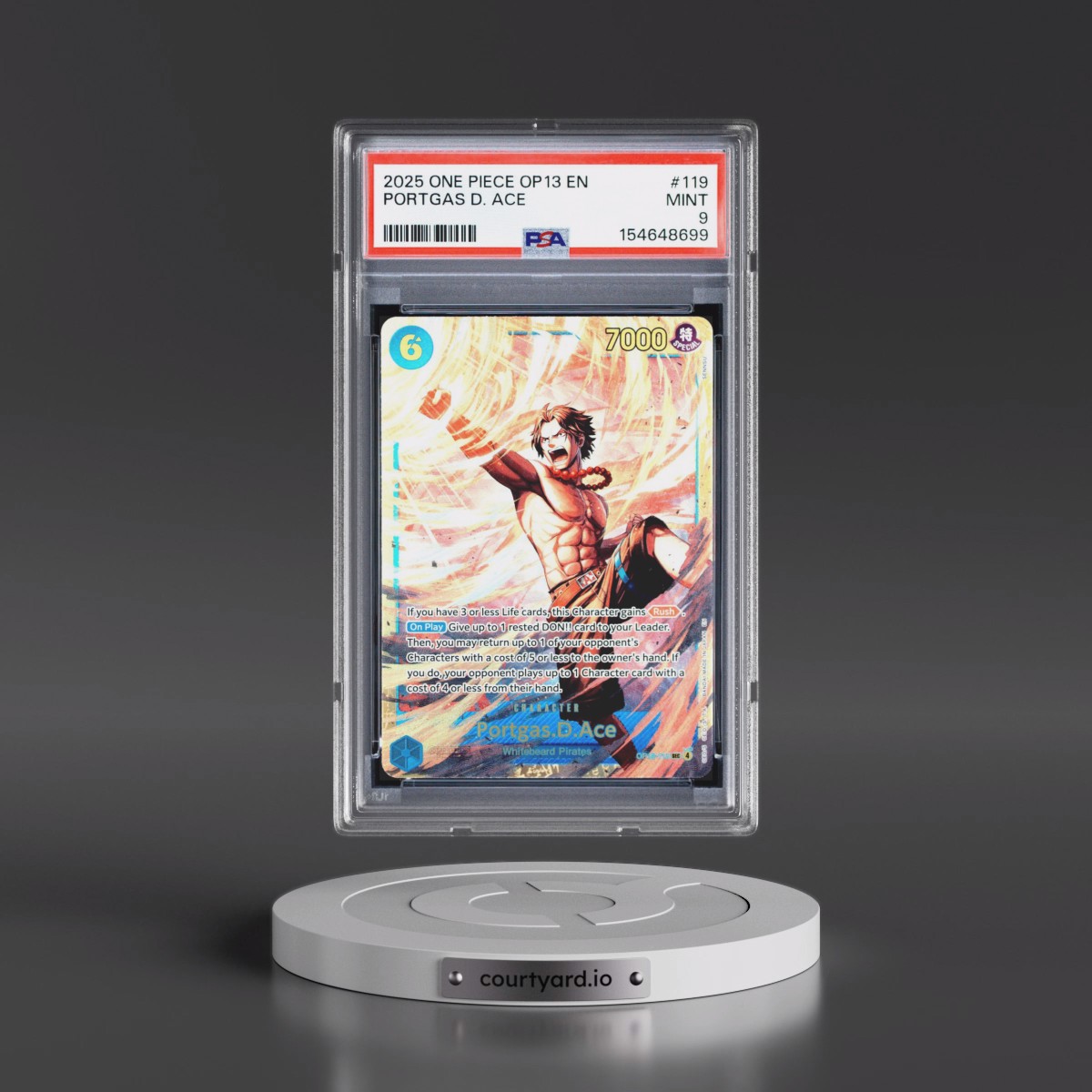 2025 One Piece OP13-Carrying on His Will #119 Portgas D. Ace (PSA 9 MINT)
