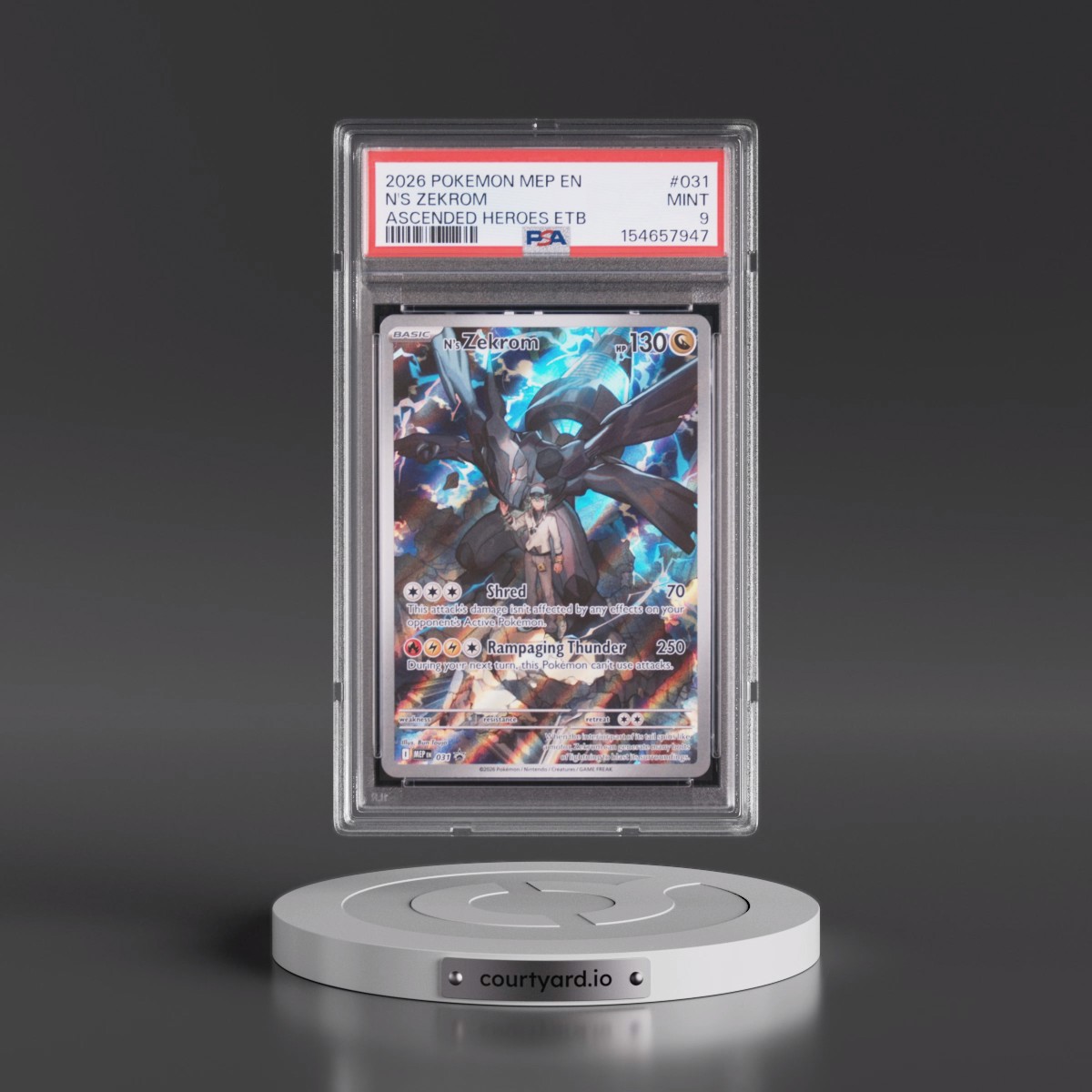 2026 Pokémon Mep EN-Me Black Star Promo #031 N's Zekrom - Ascended Heroes Elite Trainer Box (PSA 9 MINT)