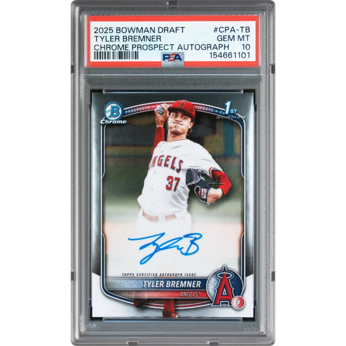 2025 Bowman Draft Chrome Prospect Autographs #CPA-TB Tyler Bremner (PSA 10 GEM MINT)