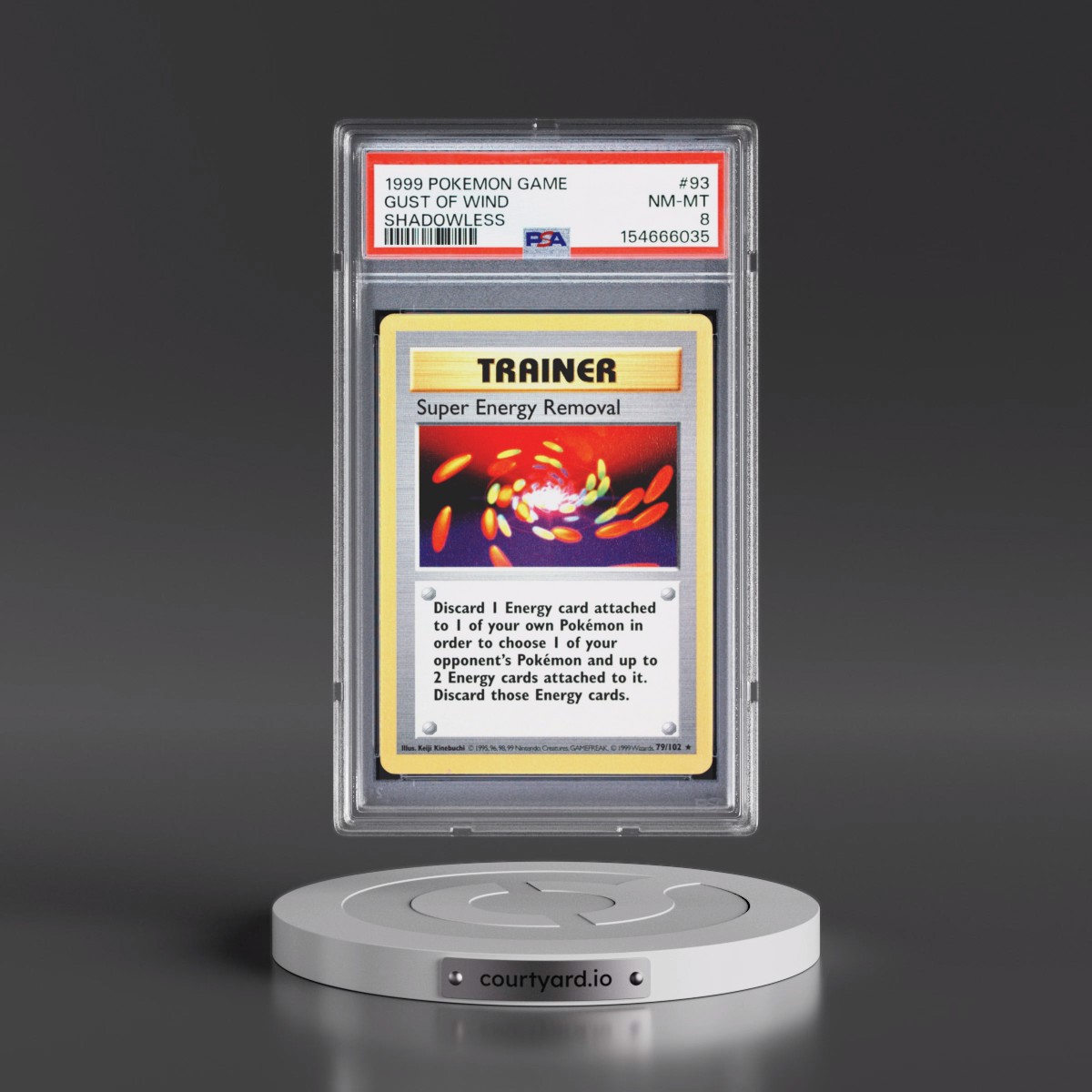 1999 Pokémon Game #93 Gust of Wind - Shadowless (PSA 8 NM-MT)