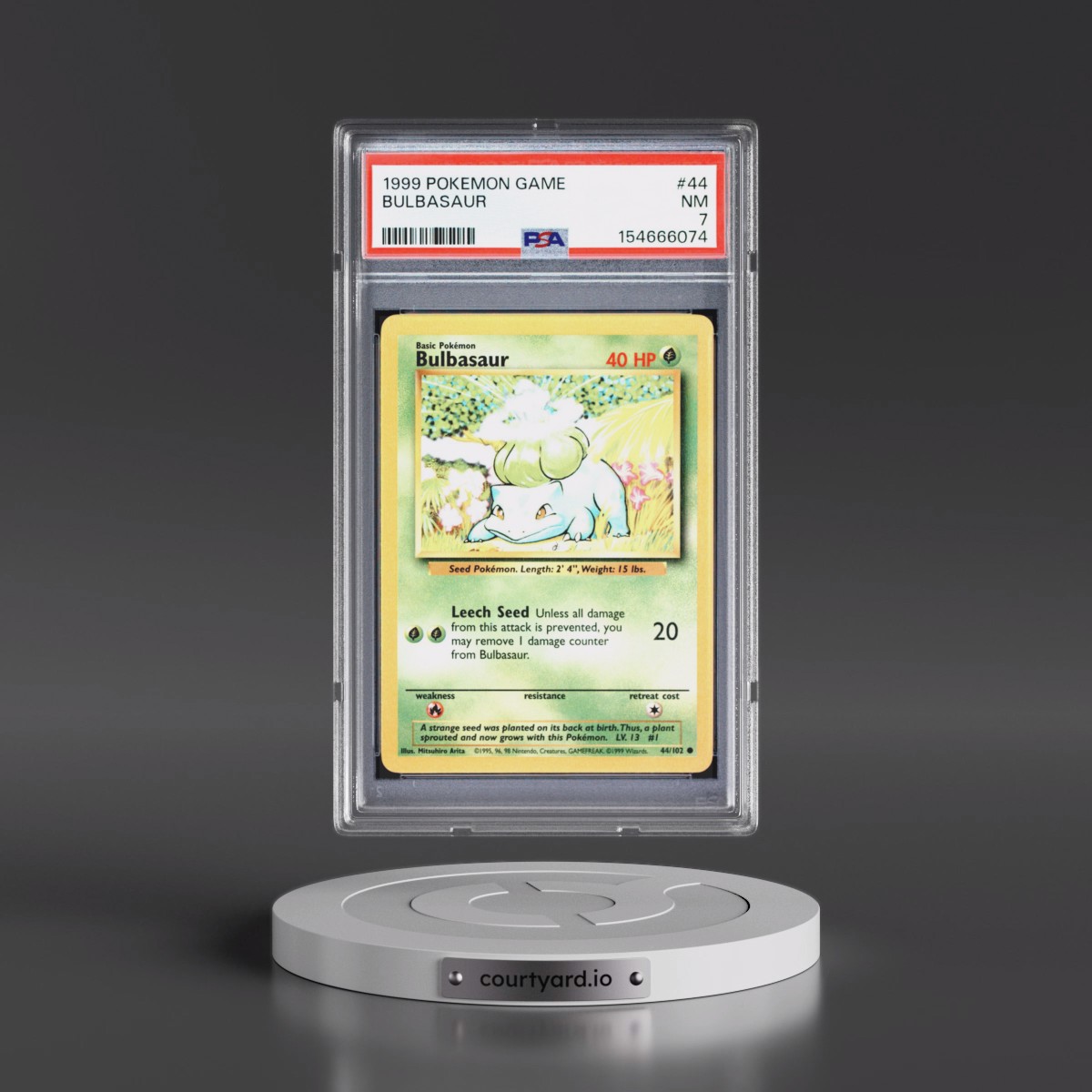 1999 Pokémon Game #44 Bulbasaur (PSA 7 NM)