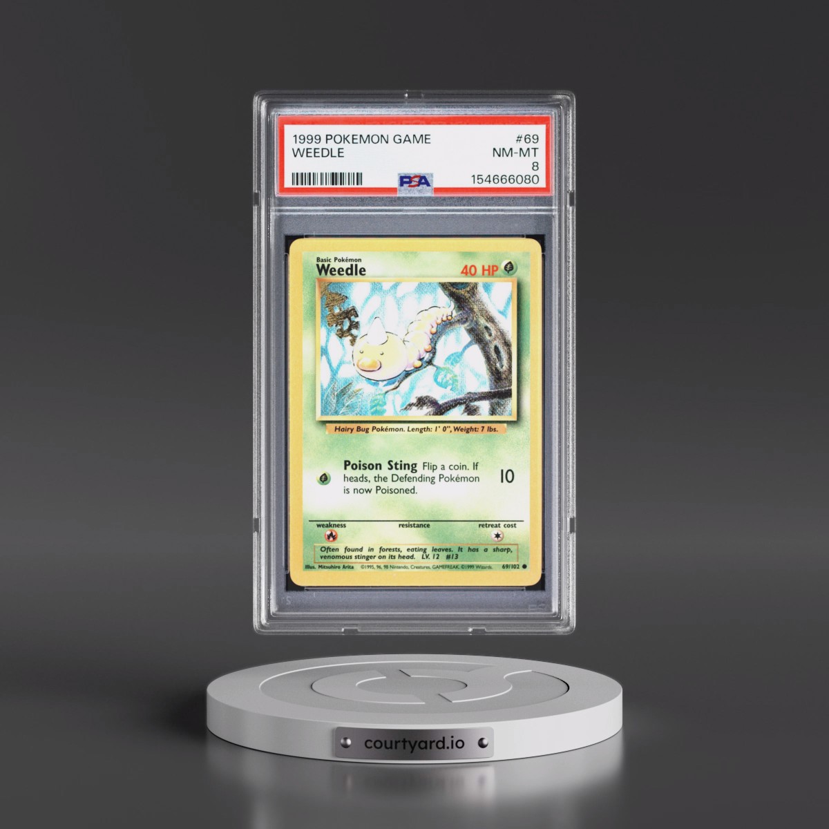 1999 Pokémon Game #69 Weedle (PSA 8 NM-MT)