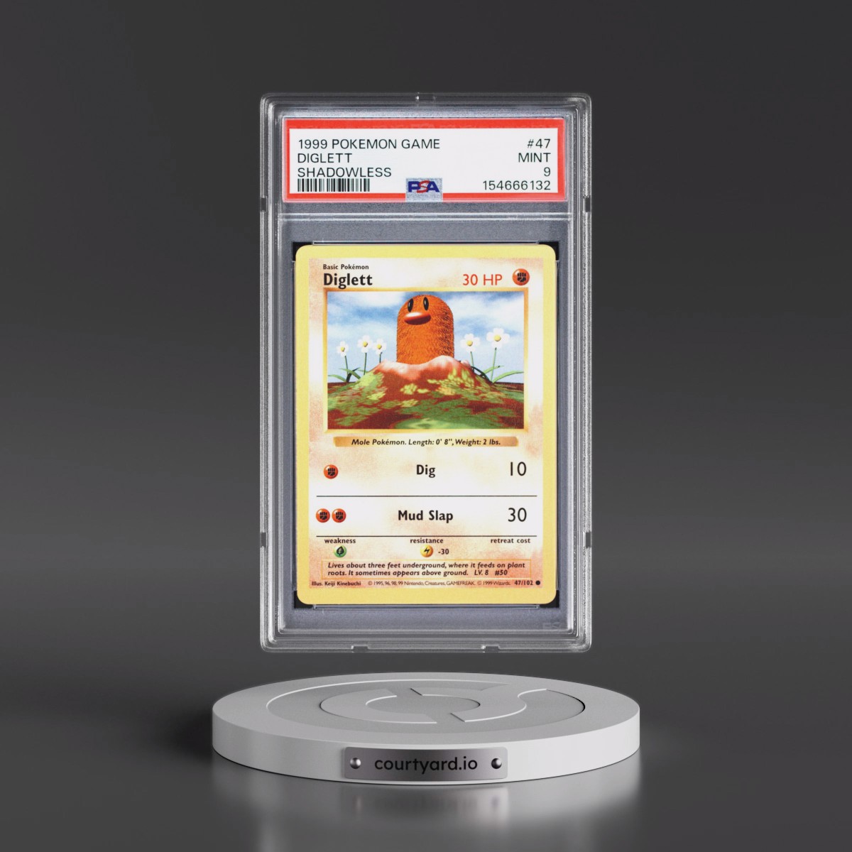 1999 Pokémon Game #47 Diglett - Shadowless (PSA 9 MINT)