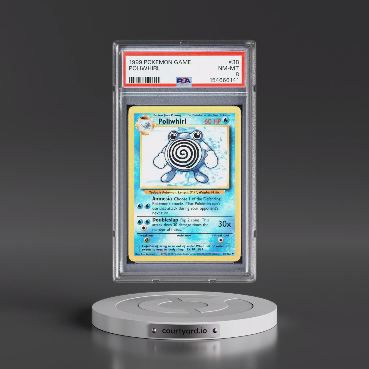 1999 Pokémon Game #38 Poliwhirl (PSA 8 NM-MT)